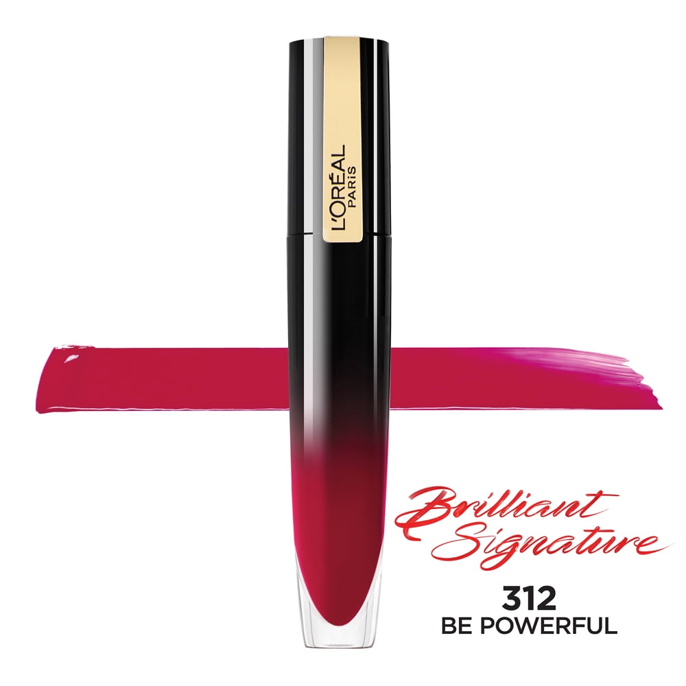 L'Oreal Paris Brilliant Signature Shiny Lip Stain Stick, Be Powerful, 0.21 fl oz