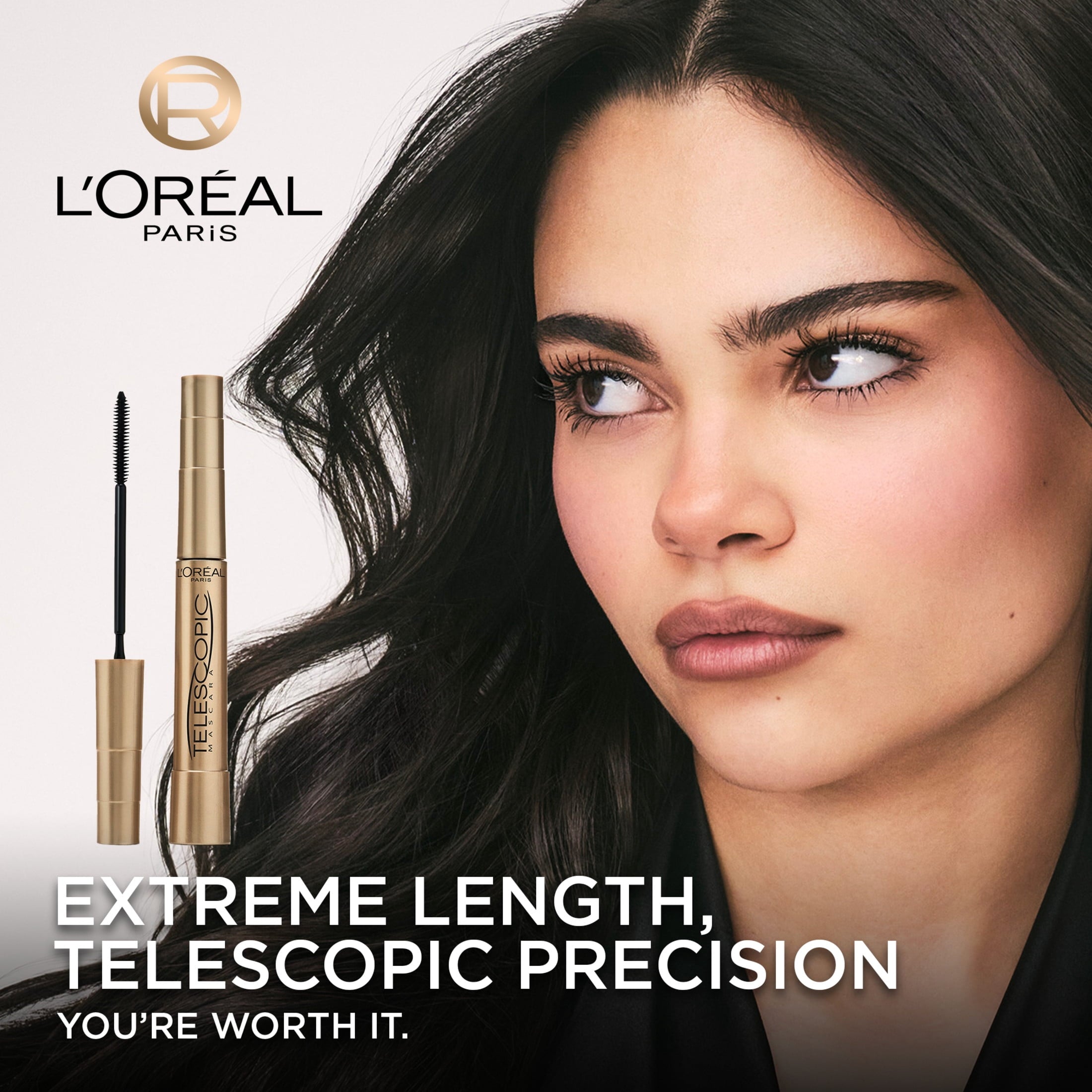 (2 pack) L'Oreal Paris Telescopic Original Washable Mascara, Blackest Black, 0.27 fl oz