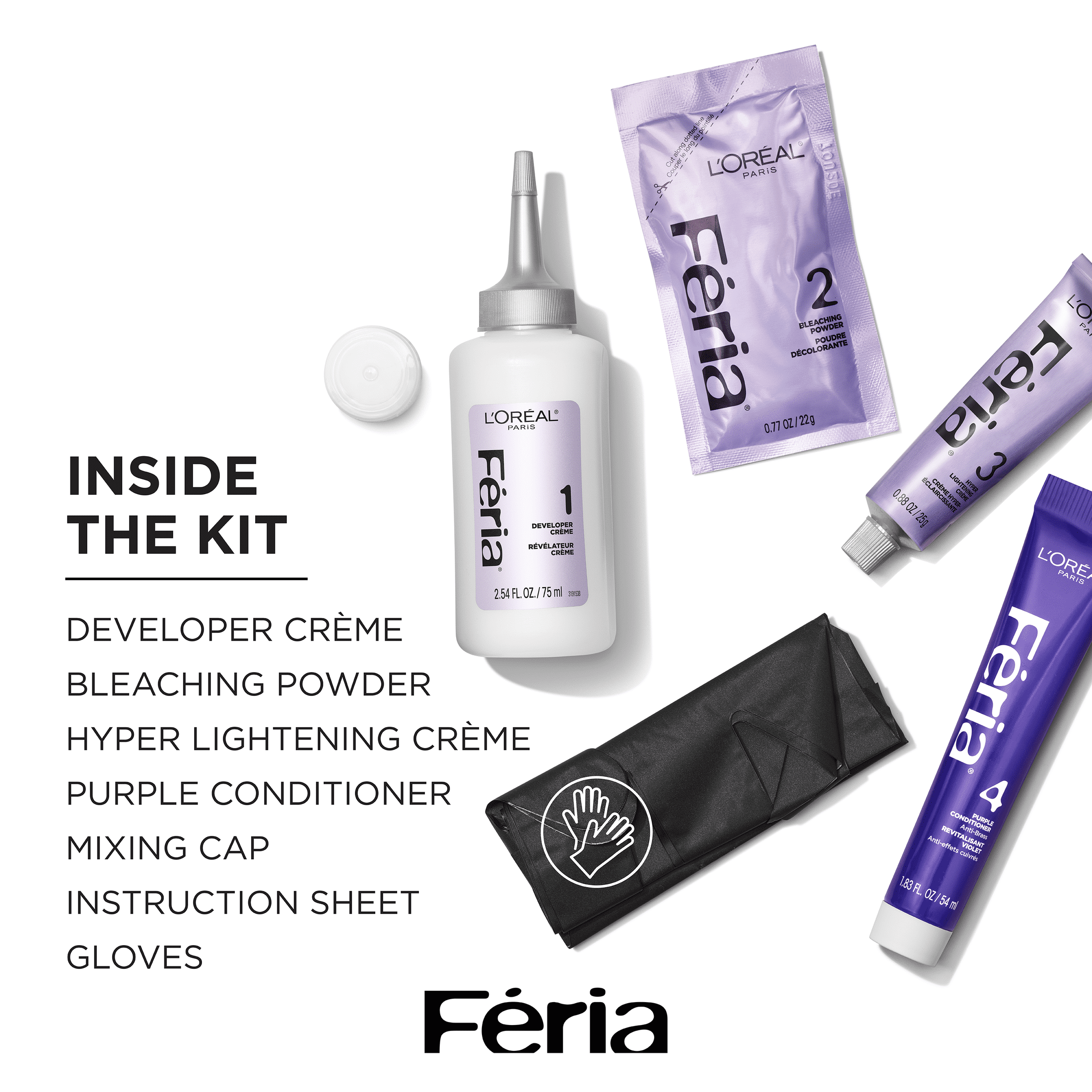 L'Oreal Paris Feria Multi-Faceted Shimmering Permanent Hair Color, 205 Bleach Blonding (Extra Bleach Blonde), 1 kit