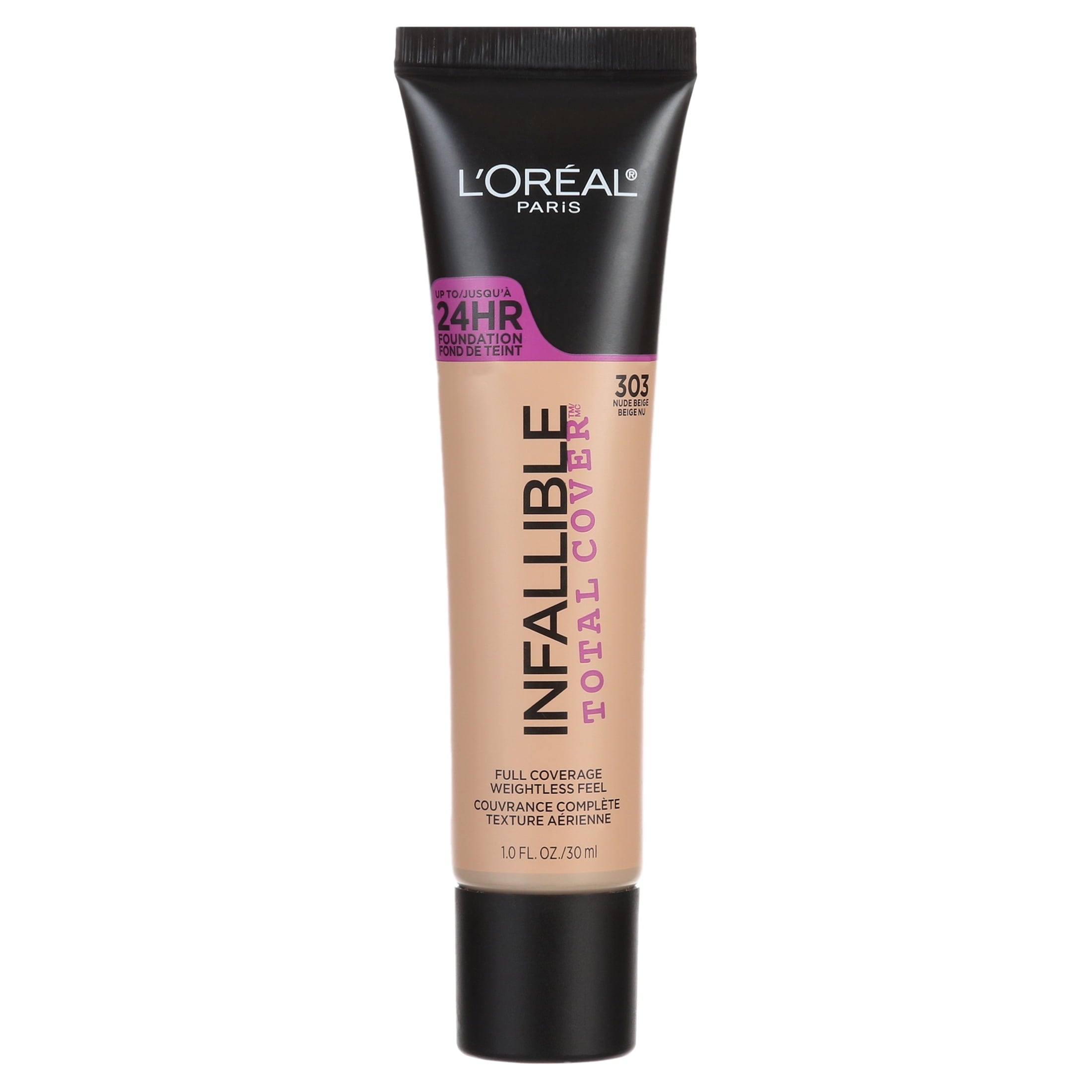 L'Oreal Paris Infallible Total Cover Liquid Foundation, Nude Beige, 1 fl oz