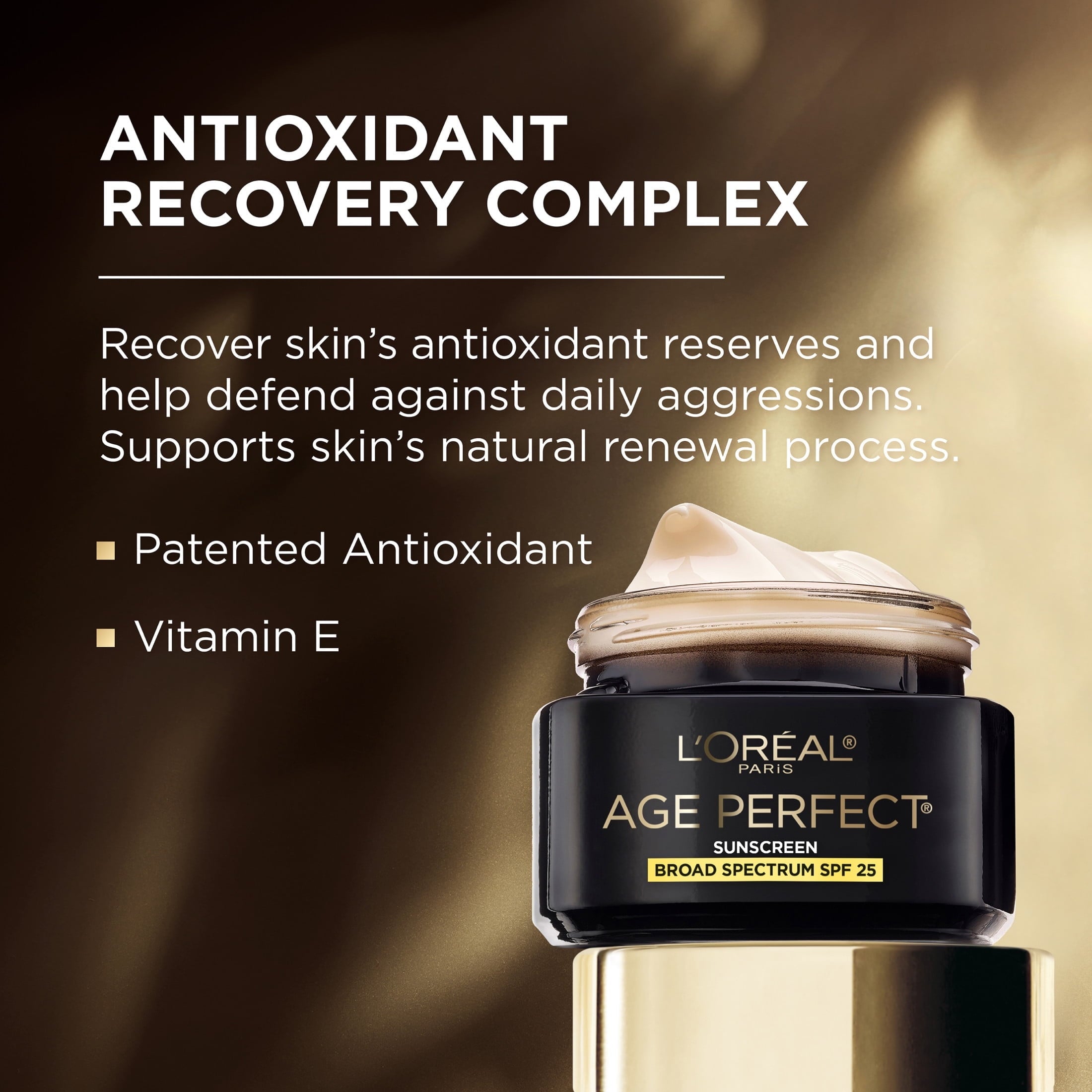 L'Oreal Paris Age Perfect Cell Renewal Anti-Aging Day Moisturizer with Broad Spectrum SPF 25 Sunscreen, Antioxidants, and Vitamin E, 1.7oz