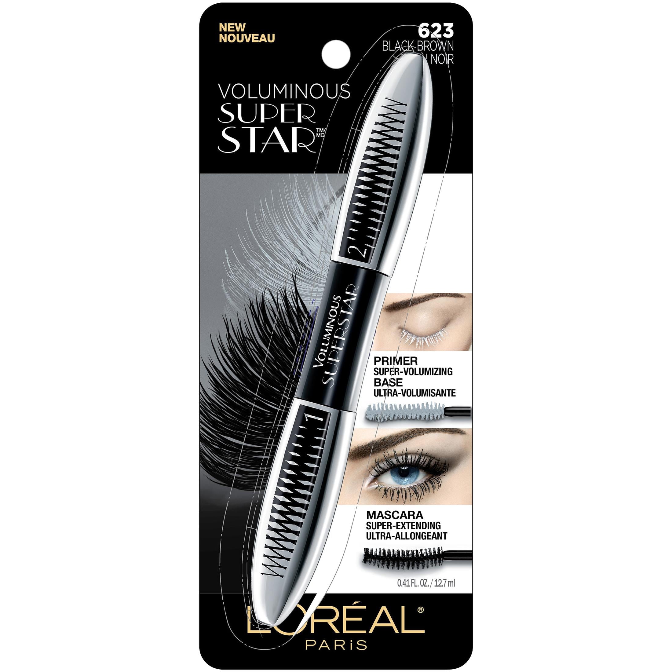 L'Oreal Paris Voluminous Superstar Washable Mascara, Black Brown