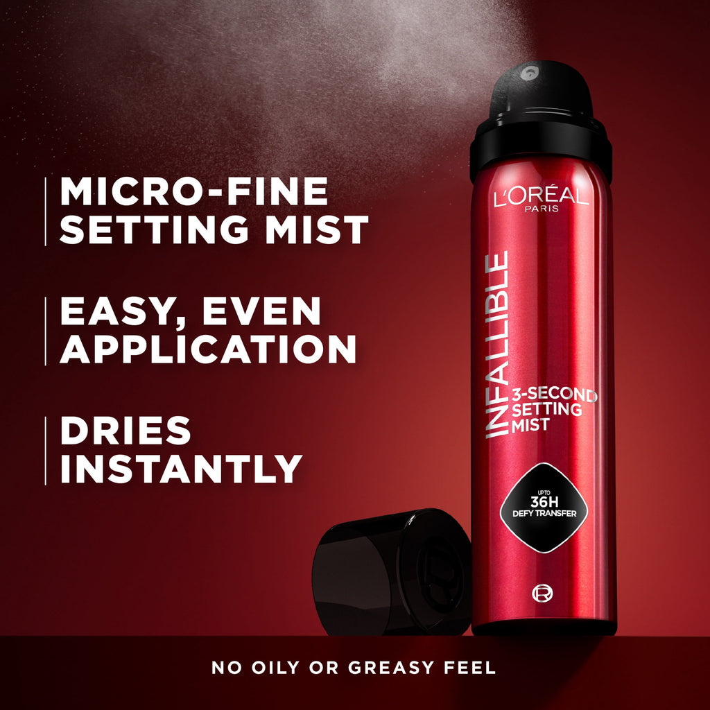L'Oreal Paris Infallible 3- Second Setting Mist with Microfine, up to 36H Wear, 1.76 oz