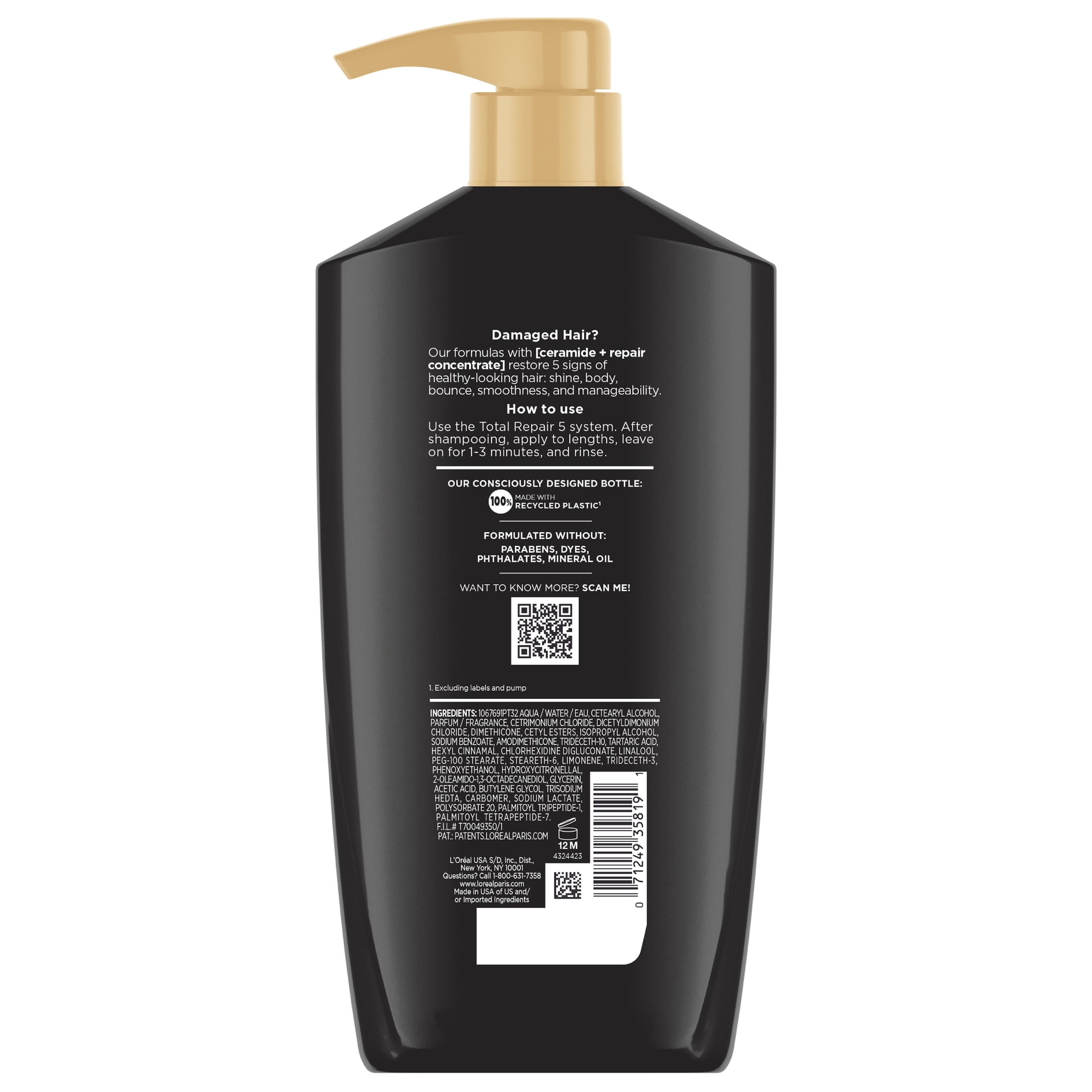 L'Oreal Paris Elvive Total Repair 5 Repairing Conditioner, Pump, 28 fl oz