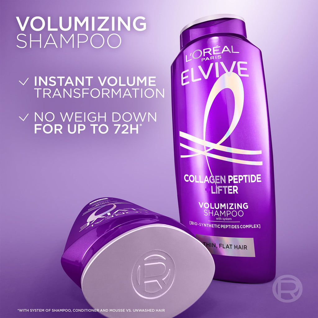 L'Oreal Paris Elvive Collagen Peptide plus Lifter 72h Volumizing Shampoo 13.5 fl oz