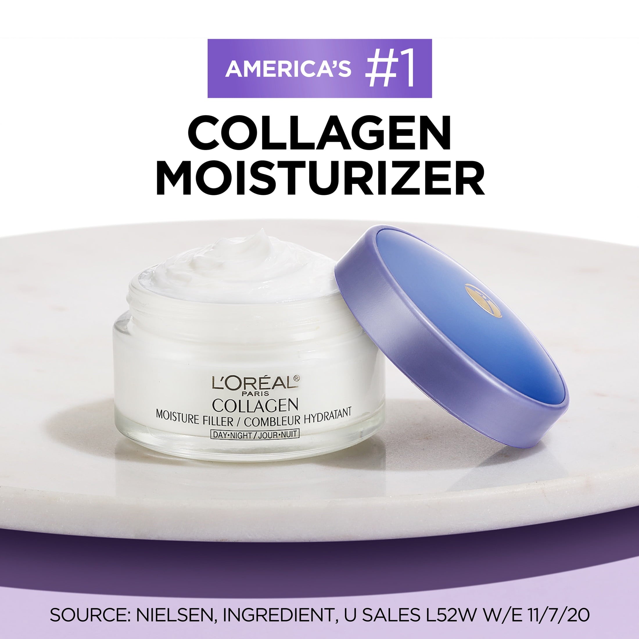 L'Oreal Paris Collagen Moisture Filler Facial Day Night Cream, Anti-Aging, 1.7 oz