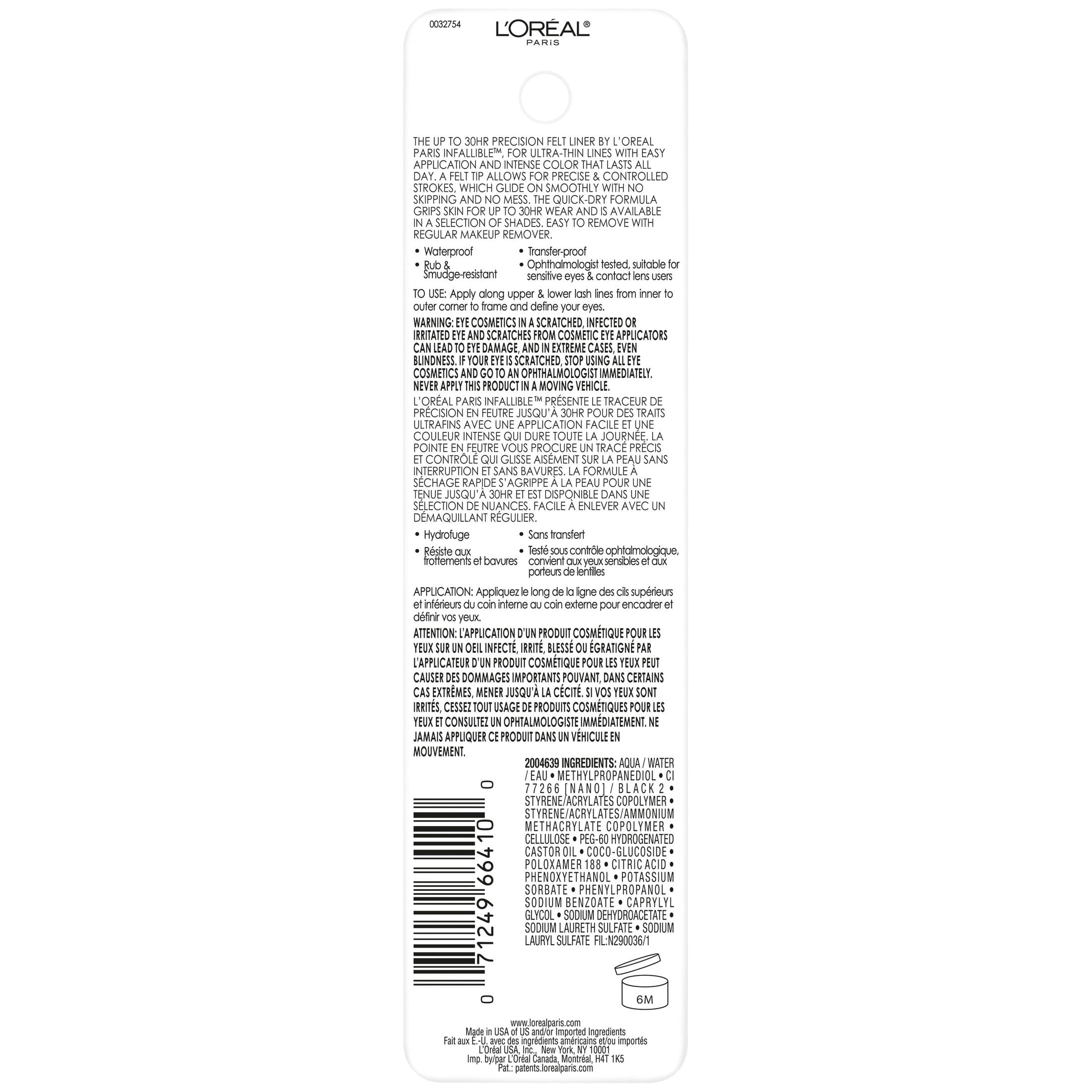 L'Oreal Paris Infallible Precision Felt Waterproof Eyeliner, Brown