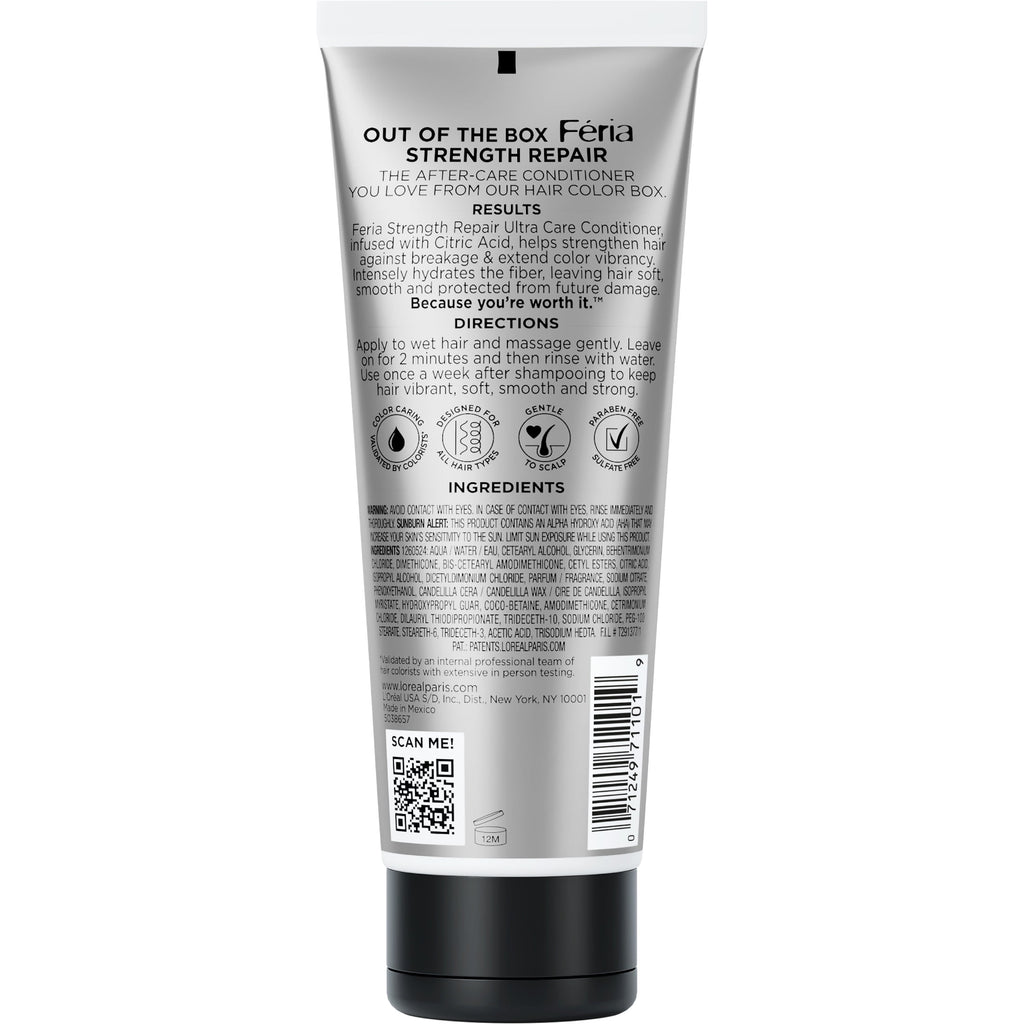 L'Oreal Paris Feria - Hair Color Strength Repair Ultra Care Conditioner, 4 fl oz