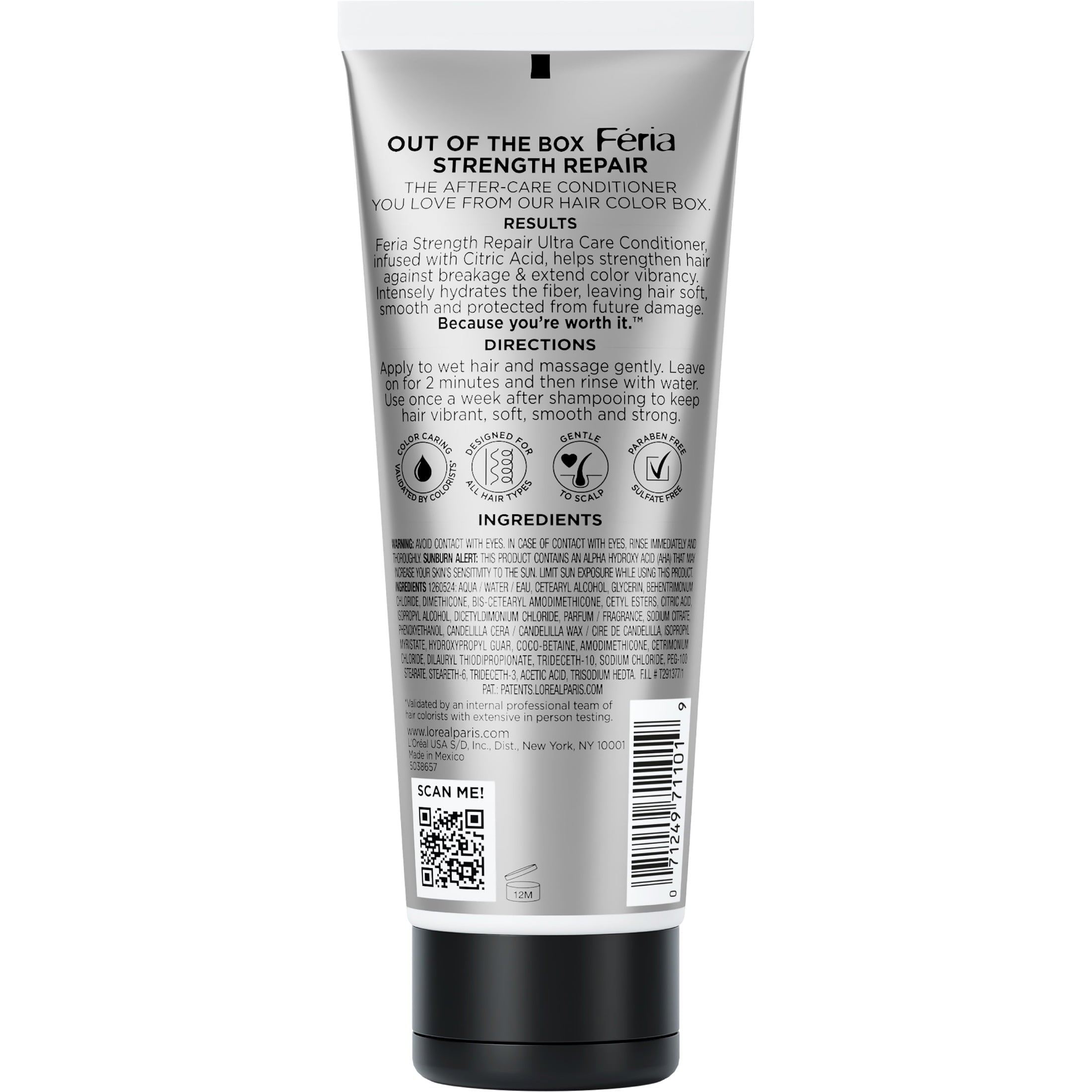 L'Oreal Paris Feria - Hair Color Strength Repair Ultra Care Conditioner, 4 fl oz