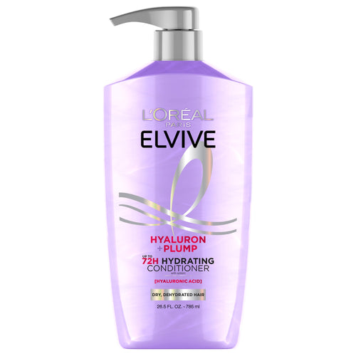 (4 pack) L'Oreal Paris Elvive Hyaluron Plump Hydrating Hair Conditioner, Squeeze Bottle, 26.5 fl oz