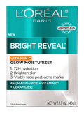 L'Oreal Paris Bright Reveal Vitamin C Glow Face Moisturizer, All Skin Types, 72H Hydration, 1.7 oz
