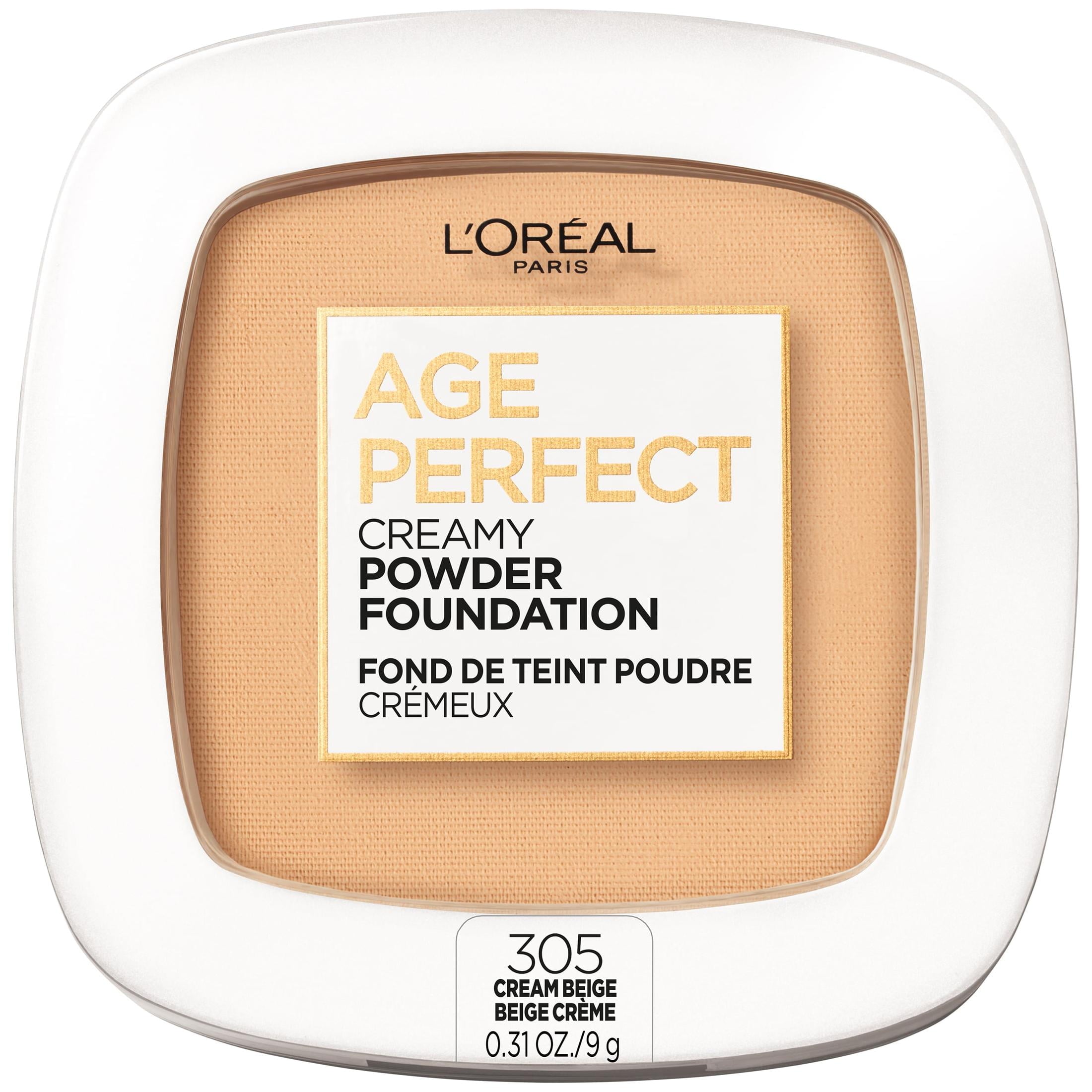 L'Oreal Paris Age Perfect Creamy Pressed Powder Foundation, Cream Beige, 0.31 oz
