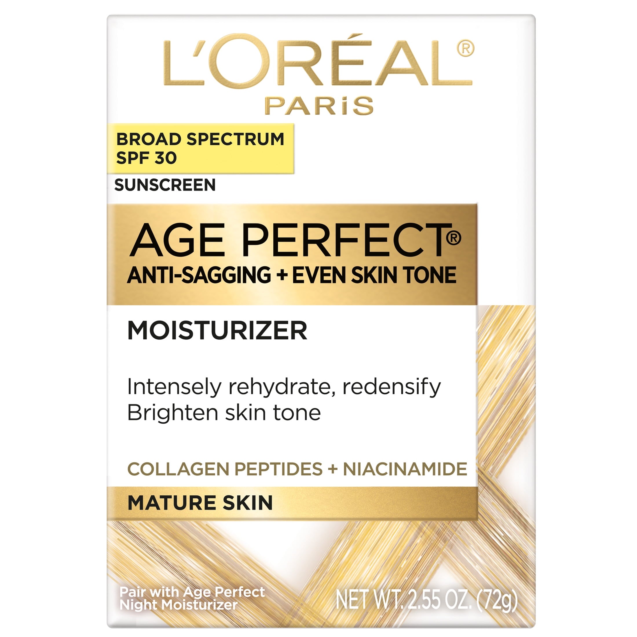 L'Oreal Paris Age Perfect, Collagen, Peptides, Niacinamide,  Moisturizer SPF 30, Firming Face Cream, 2.5 oz