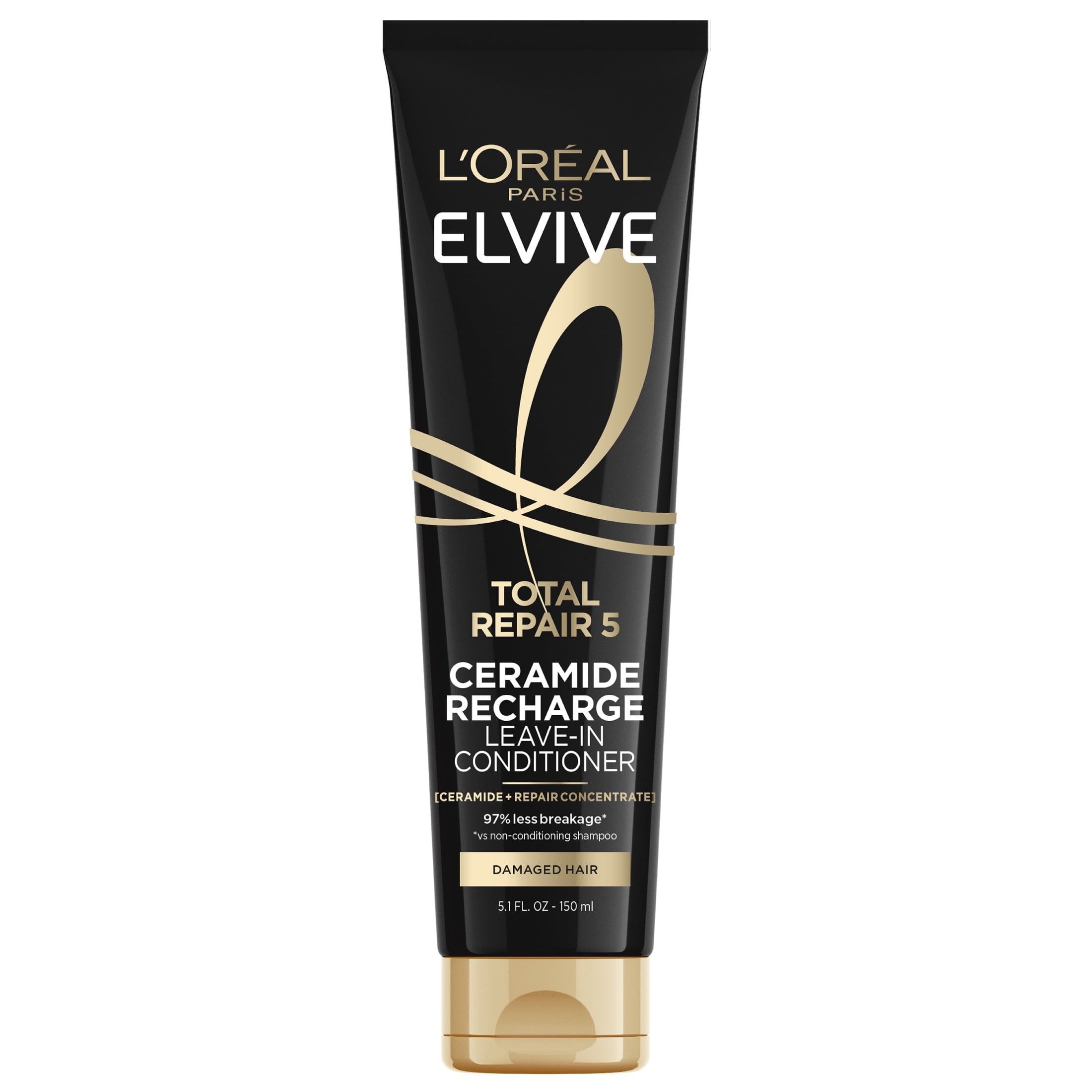 L'Oreal Paris Elvive Total Repair Squeeze Leave in Conditioner, Damaged Hair, Protein, 5.1 fl oz