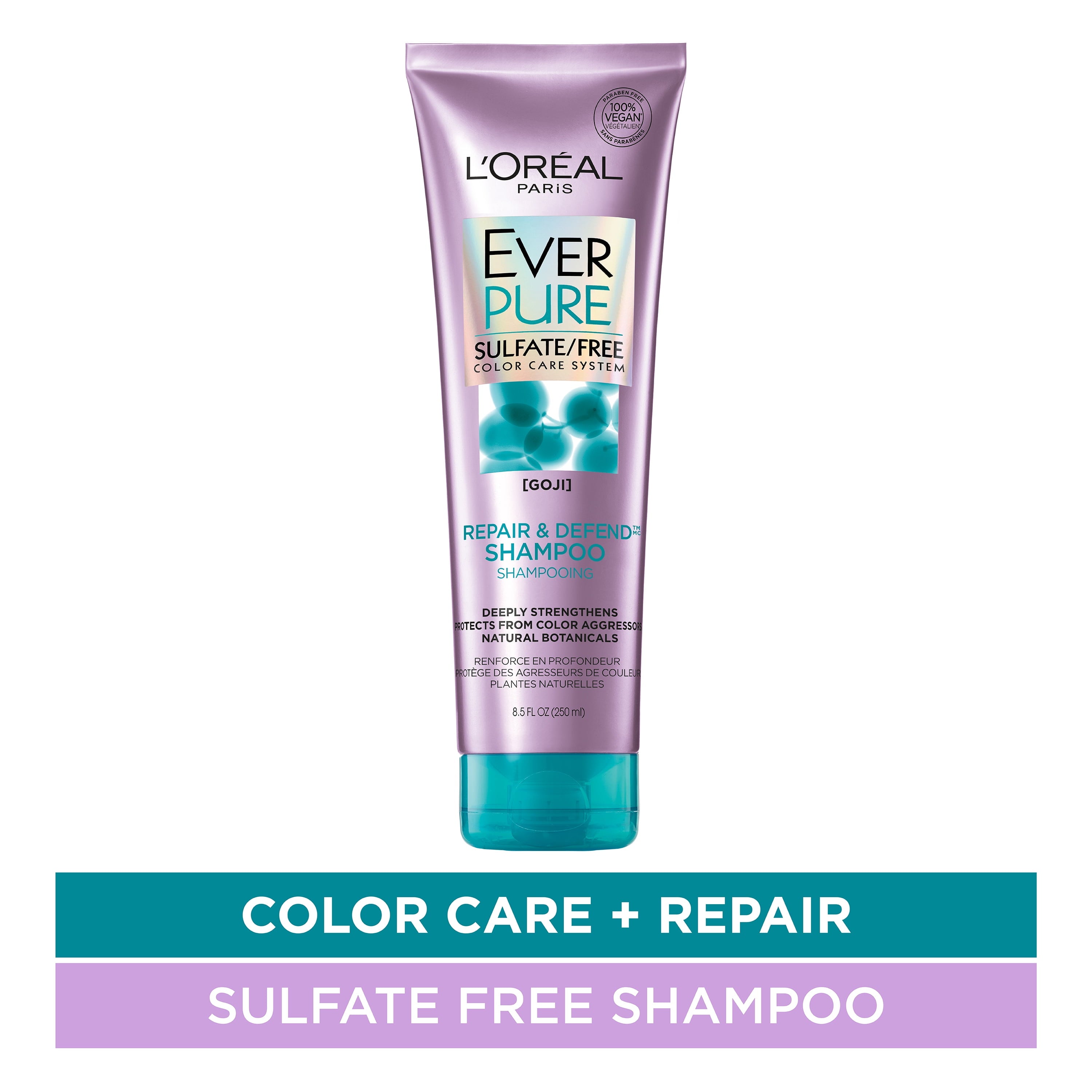 L'Oreal Paris EverPure Sulfate Free Repair and Defend Shampoo with Goji, 8.5 fl. oz.