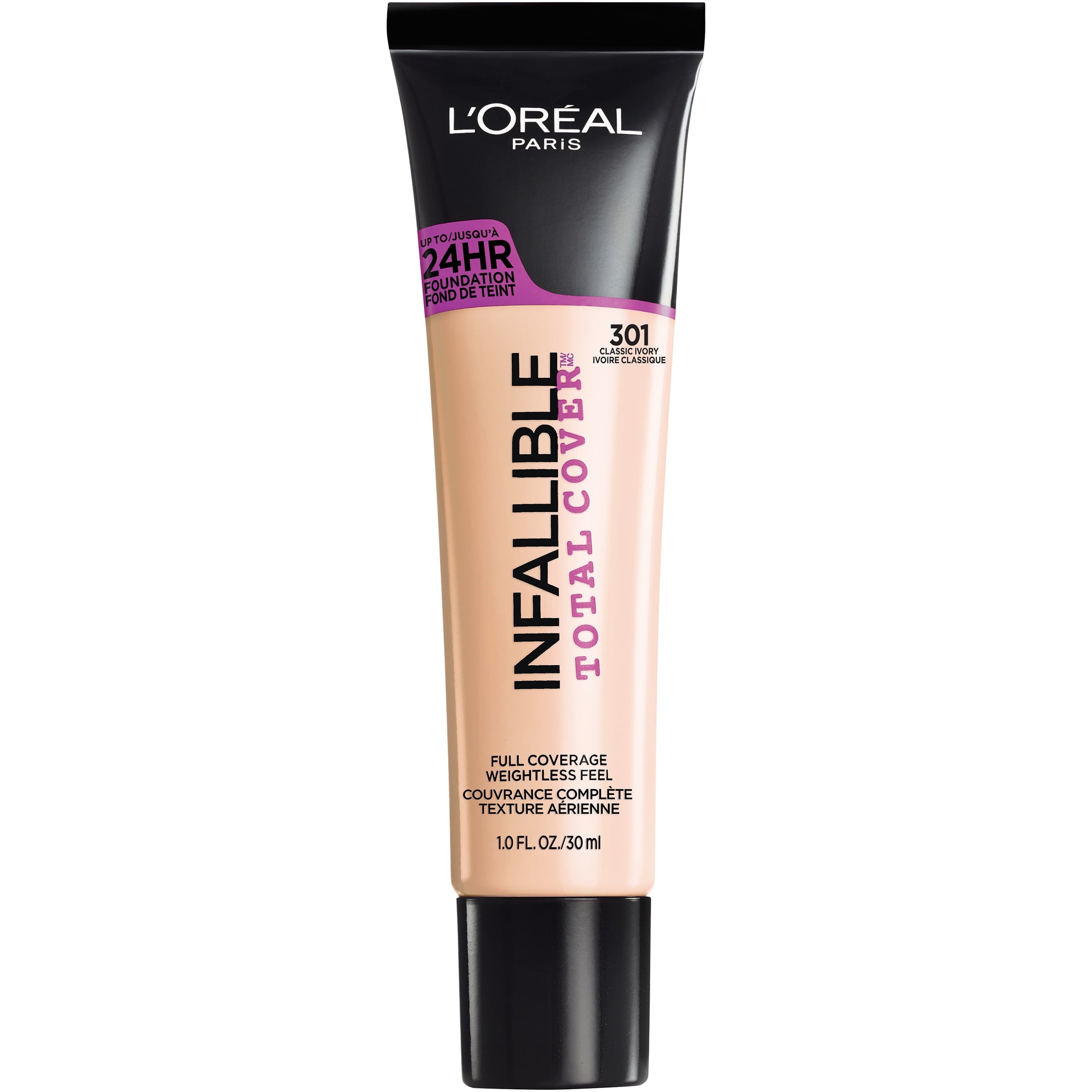 L'Oreal Paris Infallible Total Cover Liquid Foundation, Classic Ivory, 1 fl oz