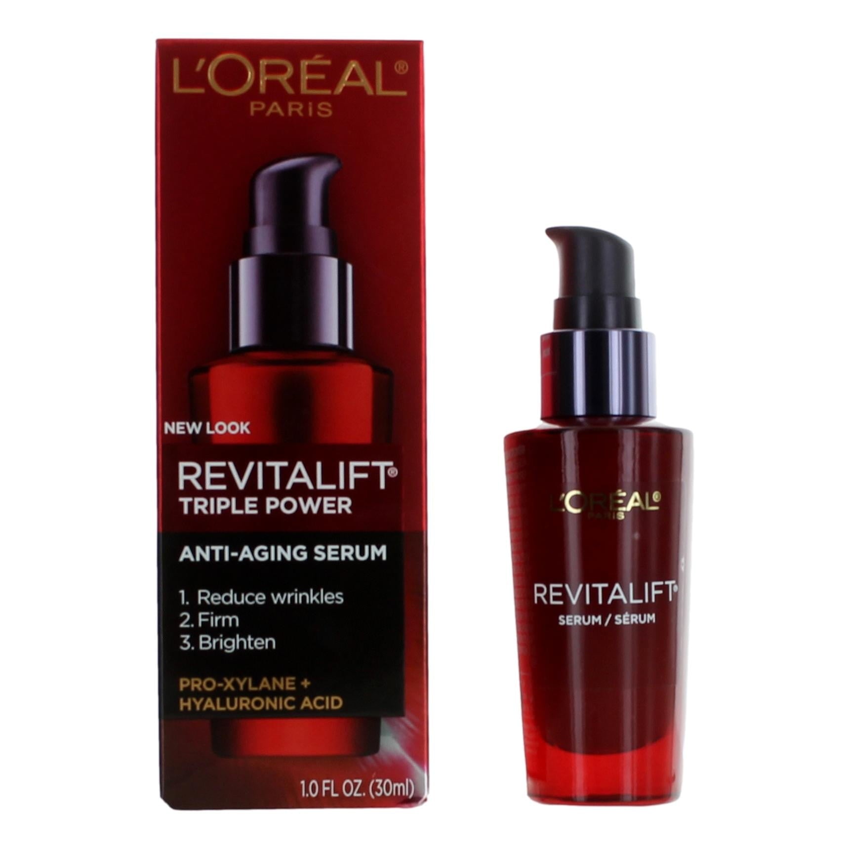 L'Oreal Paris Revitalift Triple Power Anti-Aging Concentrated Face Serum, Hyaluronic Acid and Pro-Xylane, Reduces Wrinkles 1.0 fl. oz.