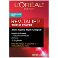 L'Oreal Paris Revitalift Triple Power Anti-Aging Face Moisturizer, Fragrance Free, Pro Retinol, Hyaluronic Acid & Vitamin C to Reduce Wrinkles, Firm & Brighten Skin, Unscented Cream, 1.7 oz