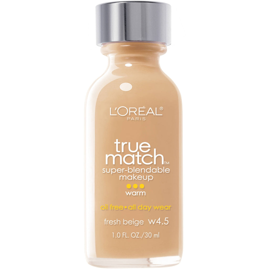 L'Oreal Paris True Match Liquid Foundation Makeup, W4.5 Fresh Beige, 1 fl oz - Old Version