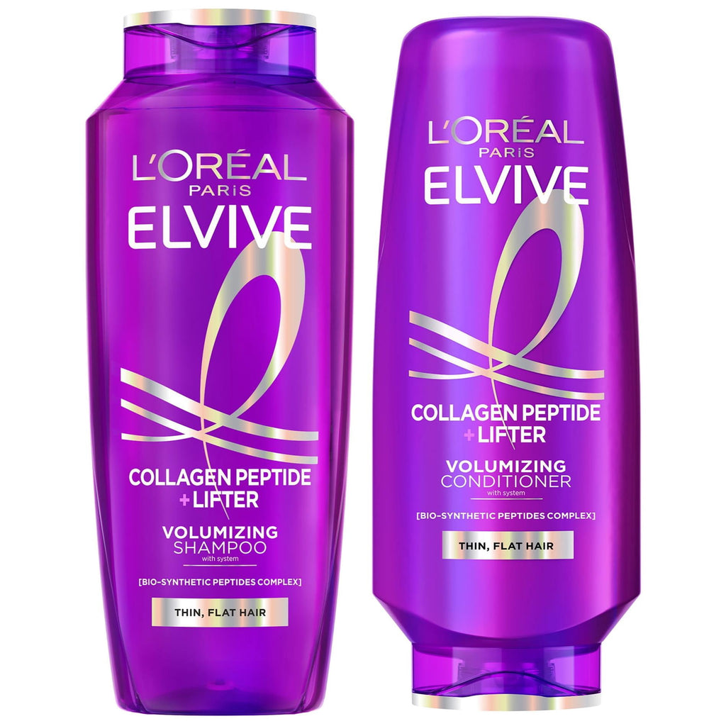 L'Oreal Paris Elvive Collagen Peptide + Lifter 72h Volumizing 13.5oz Shampoo and Conditioner