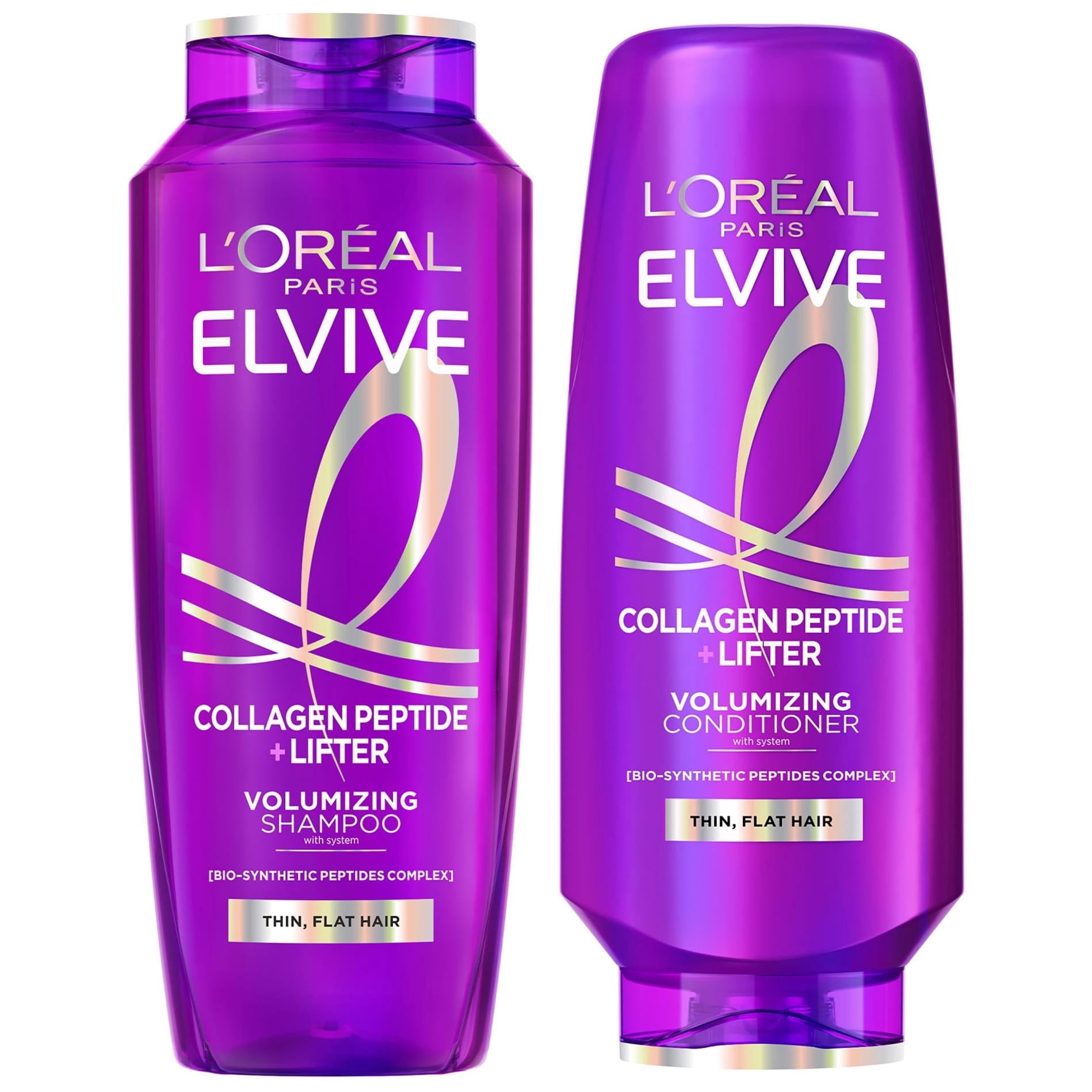 L'Oreal Paris Elvive Collagen Peptide + Lifter 72h Volumizing 13.5oz Shampoo and Conditioner