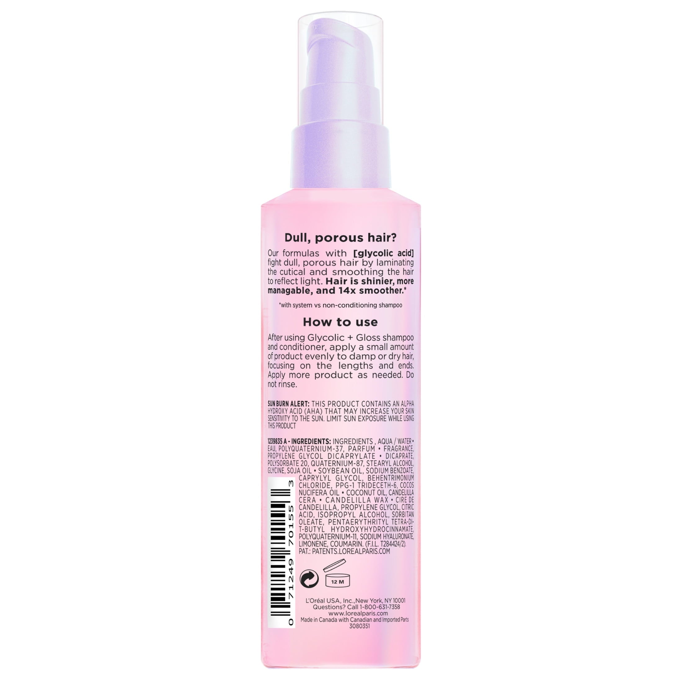 L'Oreal Paris Elvive Glycolic Gloss Shine Enhancing Serum, 4.4 fl oz