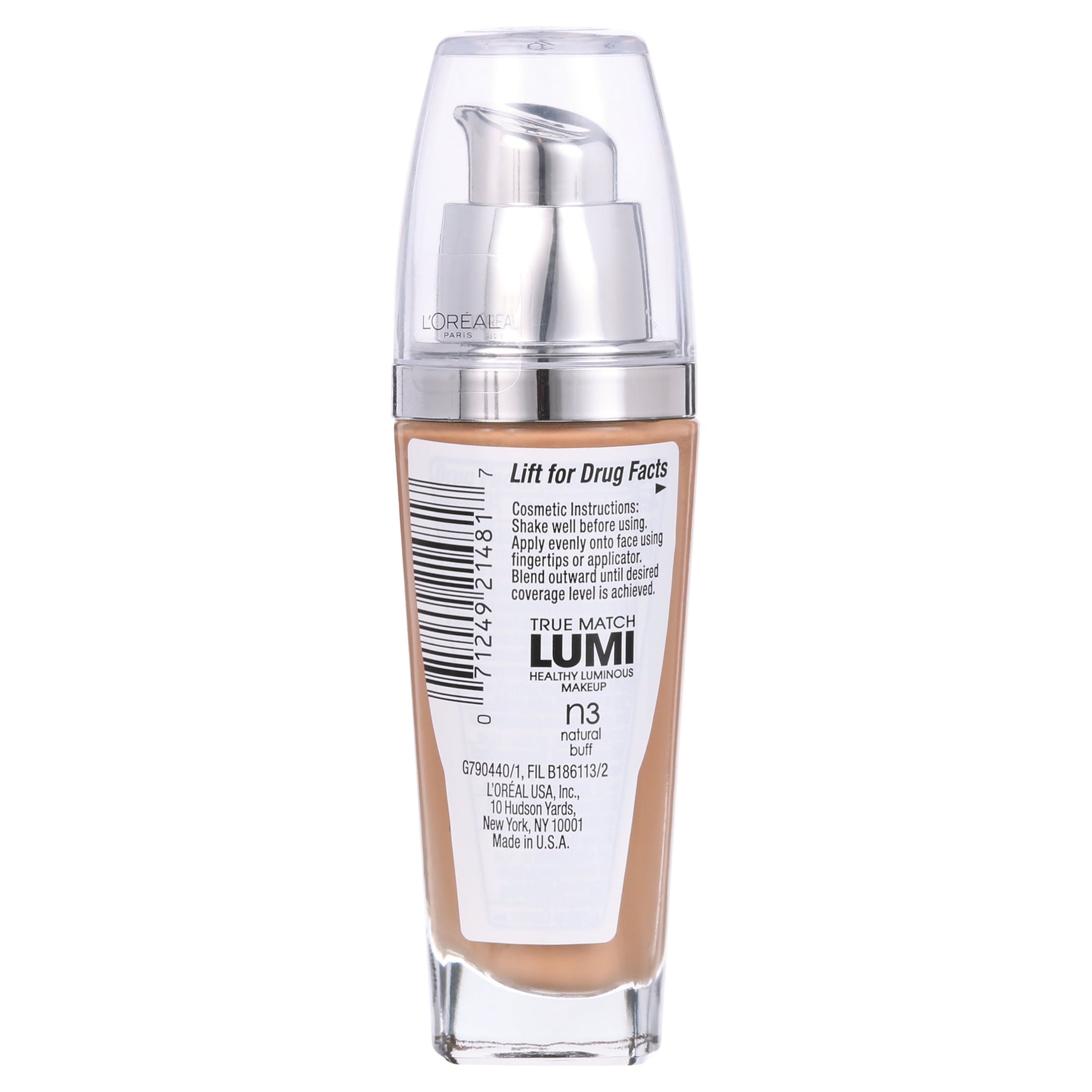 (2 pack) L'Oreal Paris True Match Lumi SPF 20 Liquid Foundation Makeup, N3 Natural Buff, 1 fl oz