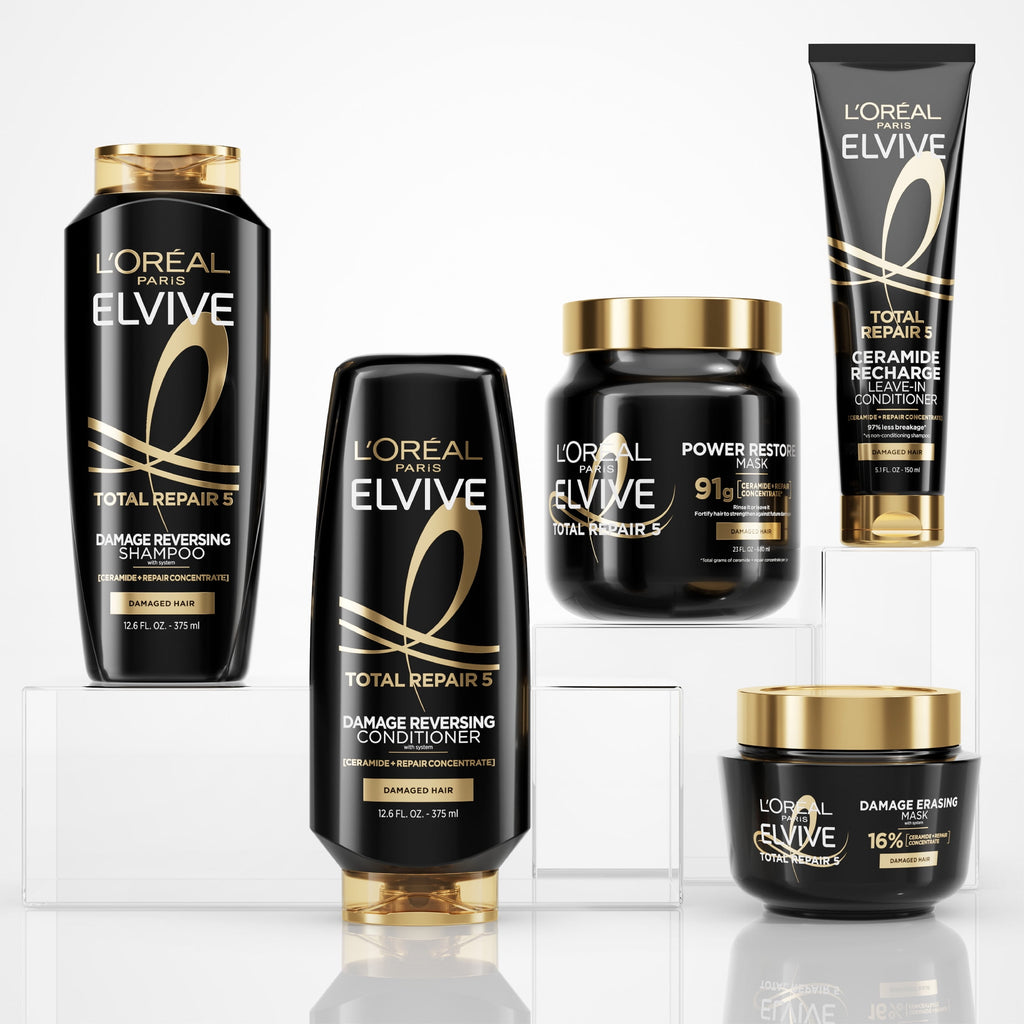 L'Oreal Paris Elvive Total Repair 5 Repairing Shampoo and Conditioner Set, 1 kit
