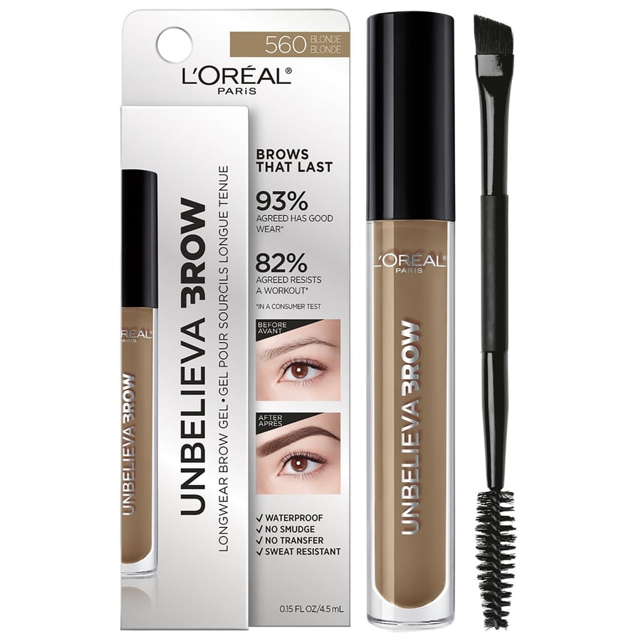 L'Oreal Paris Unbelieva-Brow Longwear Waterproof Tinted Gel, Blonde, 0.15 oz