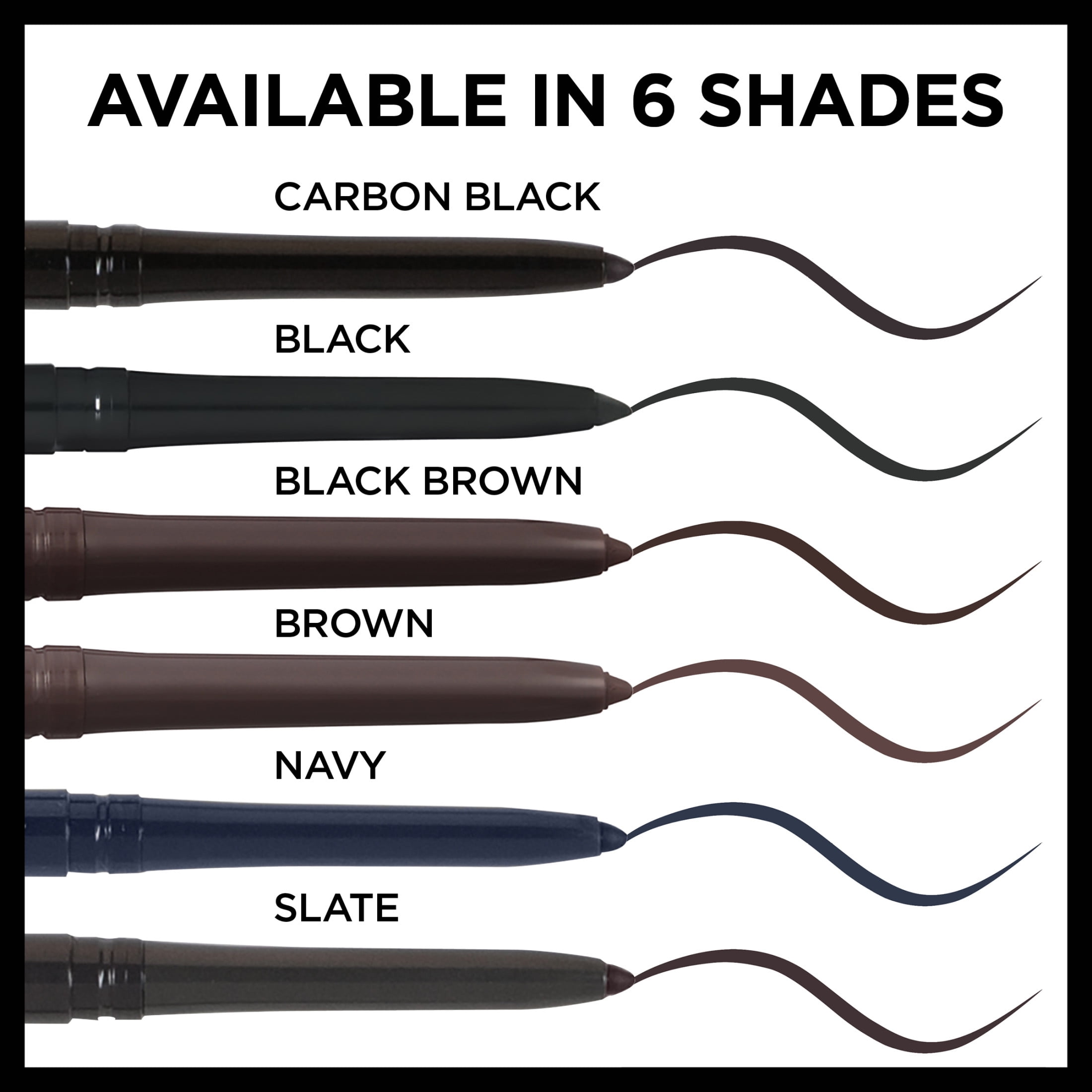 (3 pack) L'Oreal Paris Infallible Never Fail Pencil Eyeliner with Built-In Sharpener, Black Brown, 0.01 fl oz