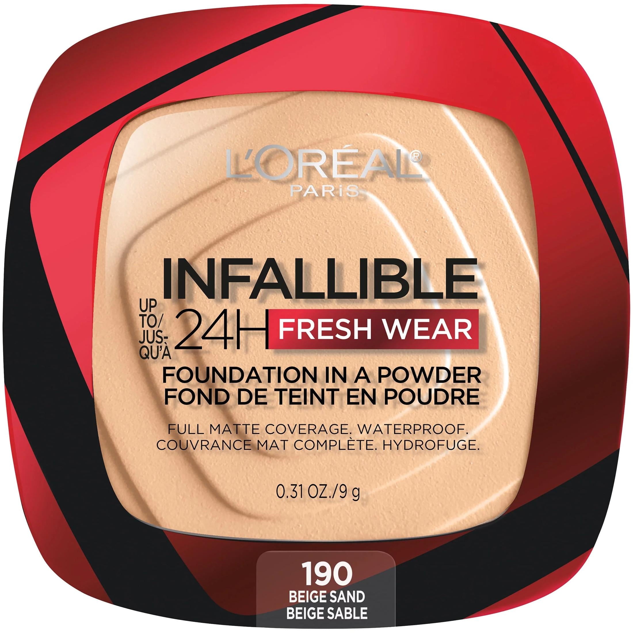 (2 pack) L'Oreal Paris Infallible Pressed Powder, Beige Sand-190, 0.31 oz