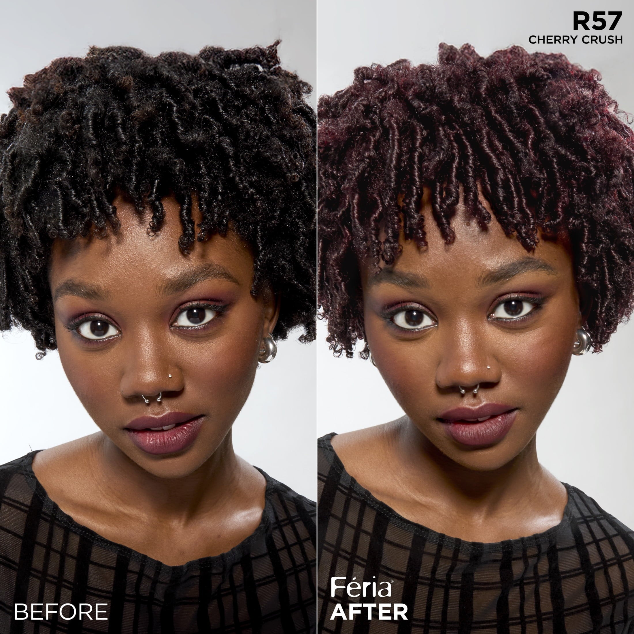L'Oreal Paris Feria Shimmering Permanent Hair Color, R57 Cherry Crush, 1 Kit