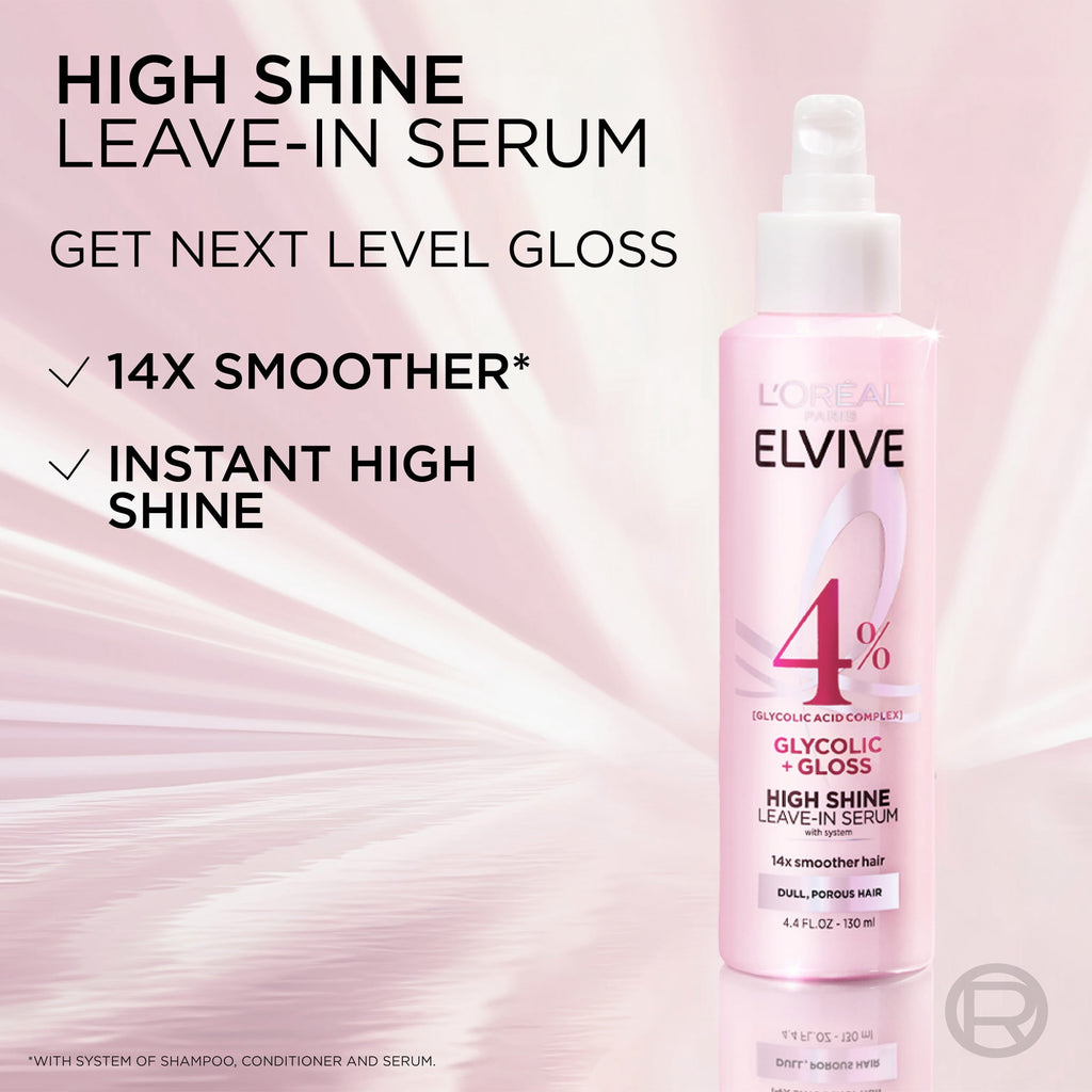 L'Oreal Paris Elvive Glycolic Gloss Shine Enhancing Serum, 4.4 fl oz
