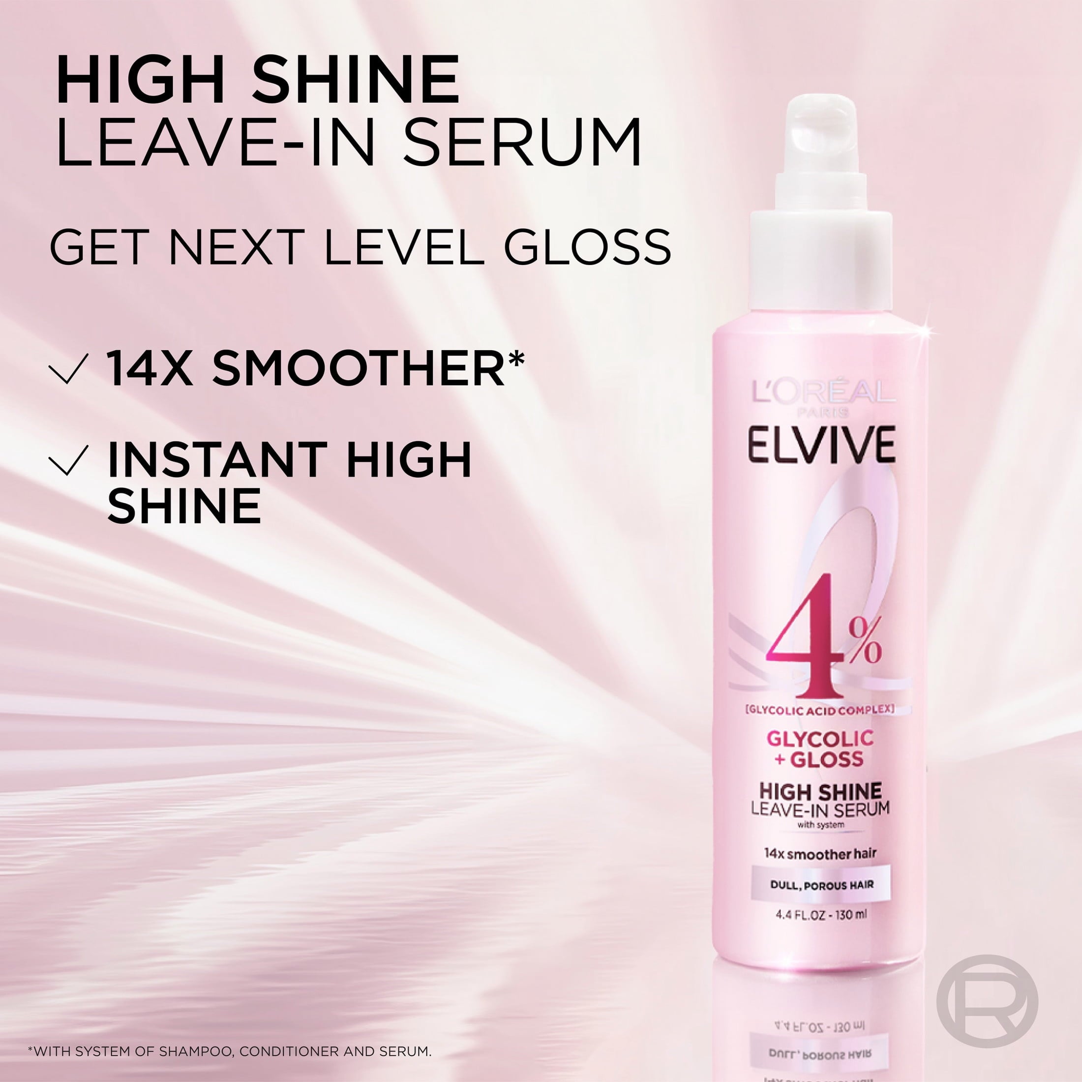 L'Oreal Paris Elvive Glycolic Gloss Shine Enhancing Serum, 4.4 fl oz
