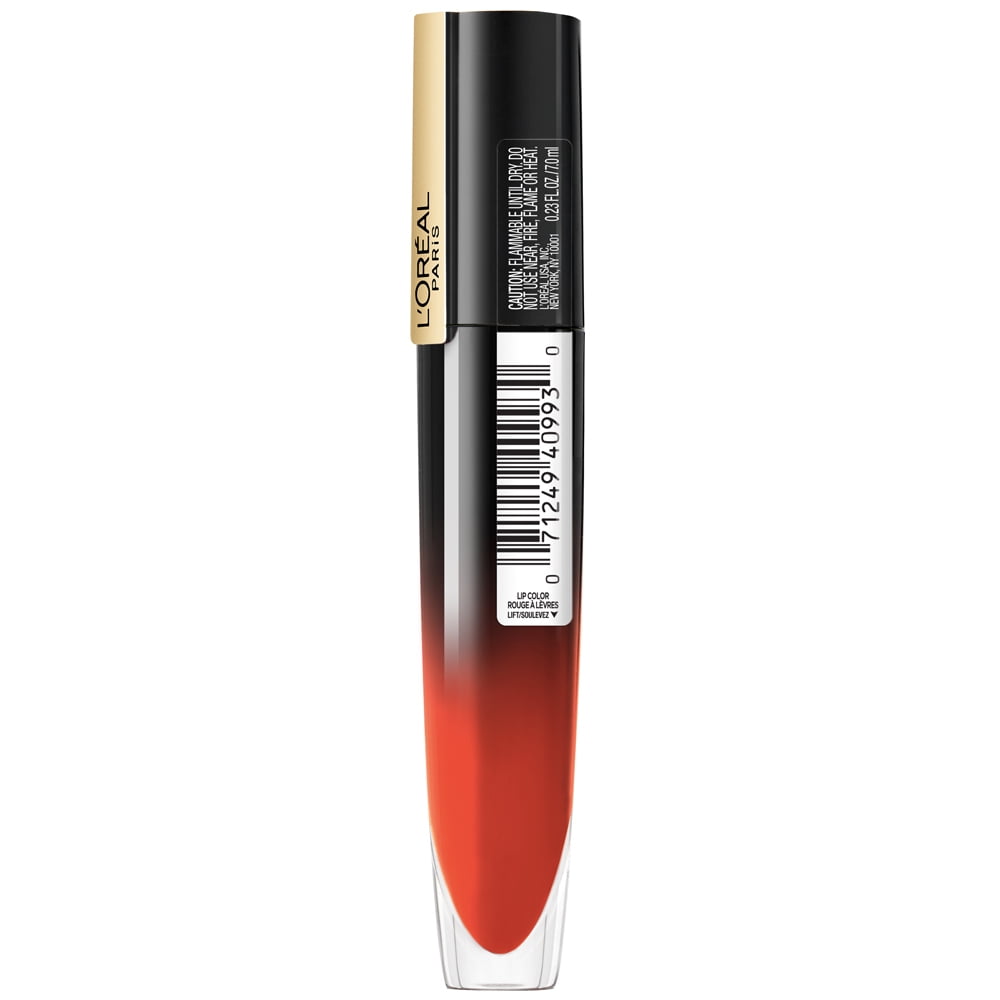 L'Oreal Paris Brilliant Signature Shiny Lip Stain, Be Courageous, 0.21 fl oz, Smudge-Proof