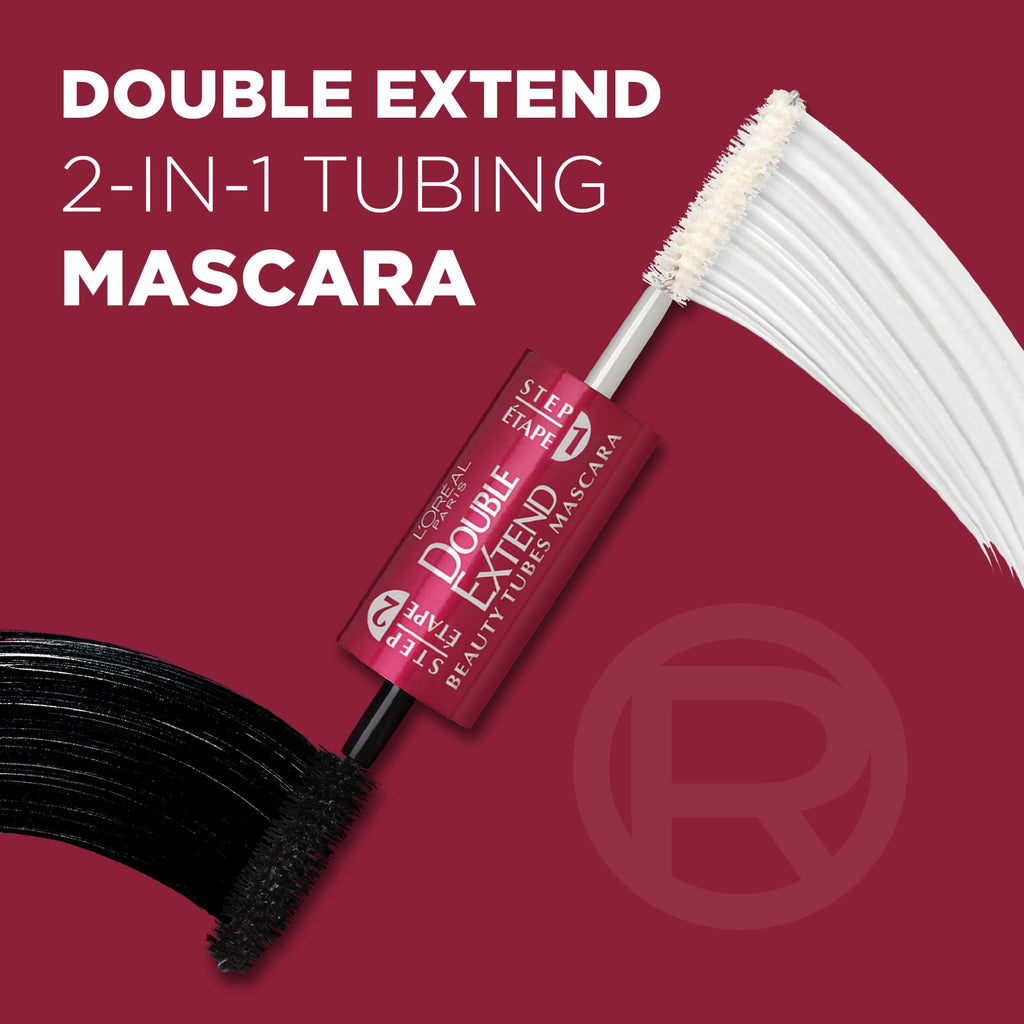 L'Oreal Paris Double Extend Tubing Mascara Lengthening in 2 Steps, Blackest Black