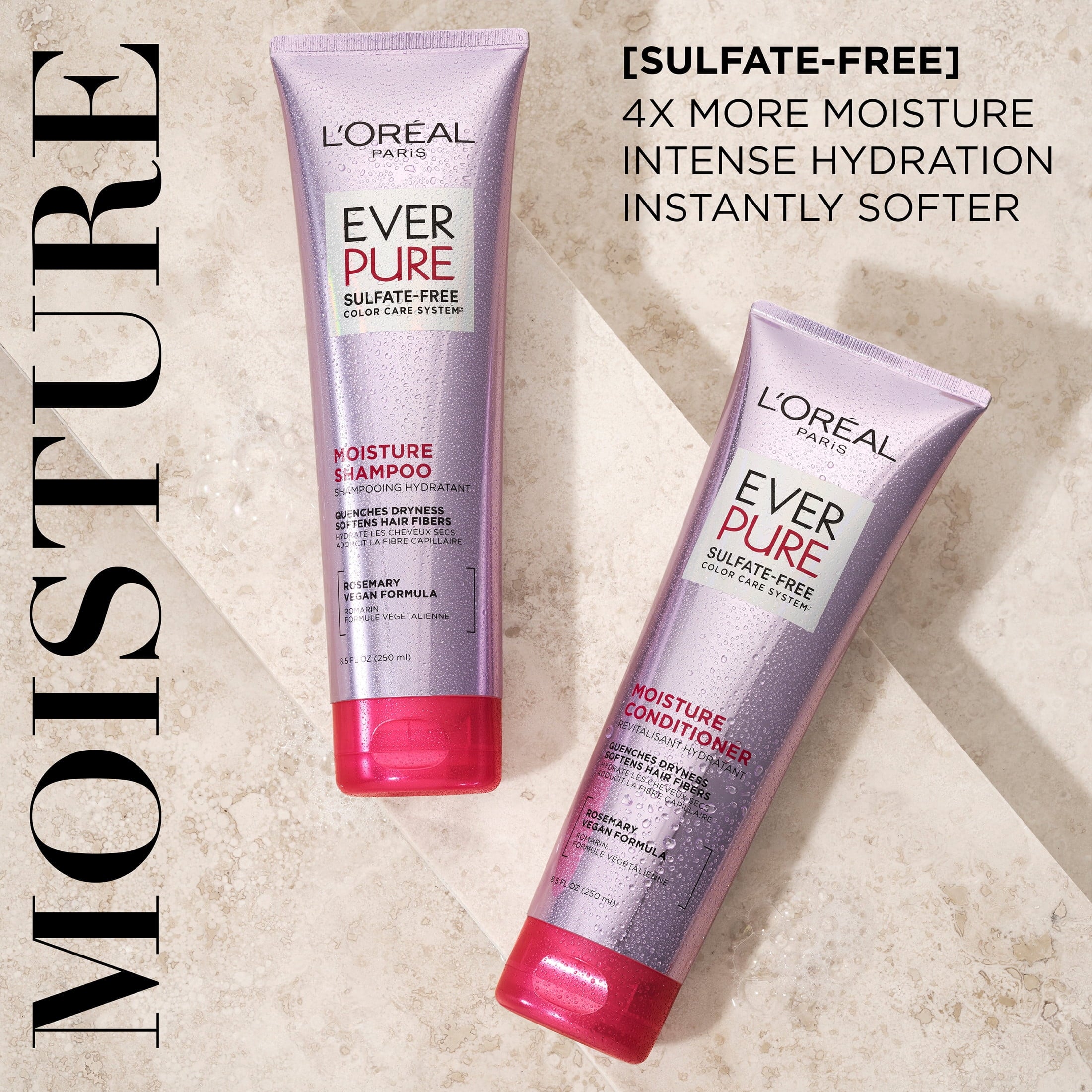 L'Oreal Paris Sulfate Free Moisture Conditioner, Squeeze Tube, 8.5 fl oz