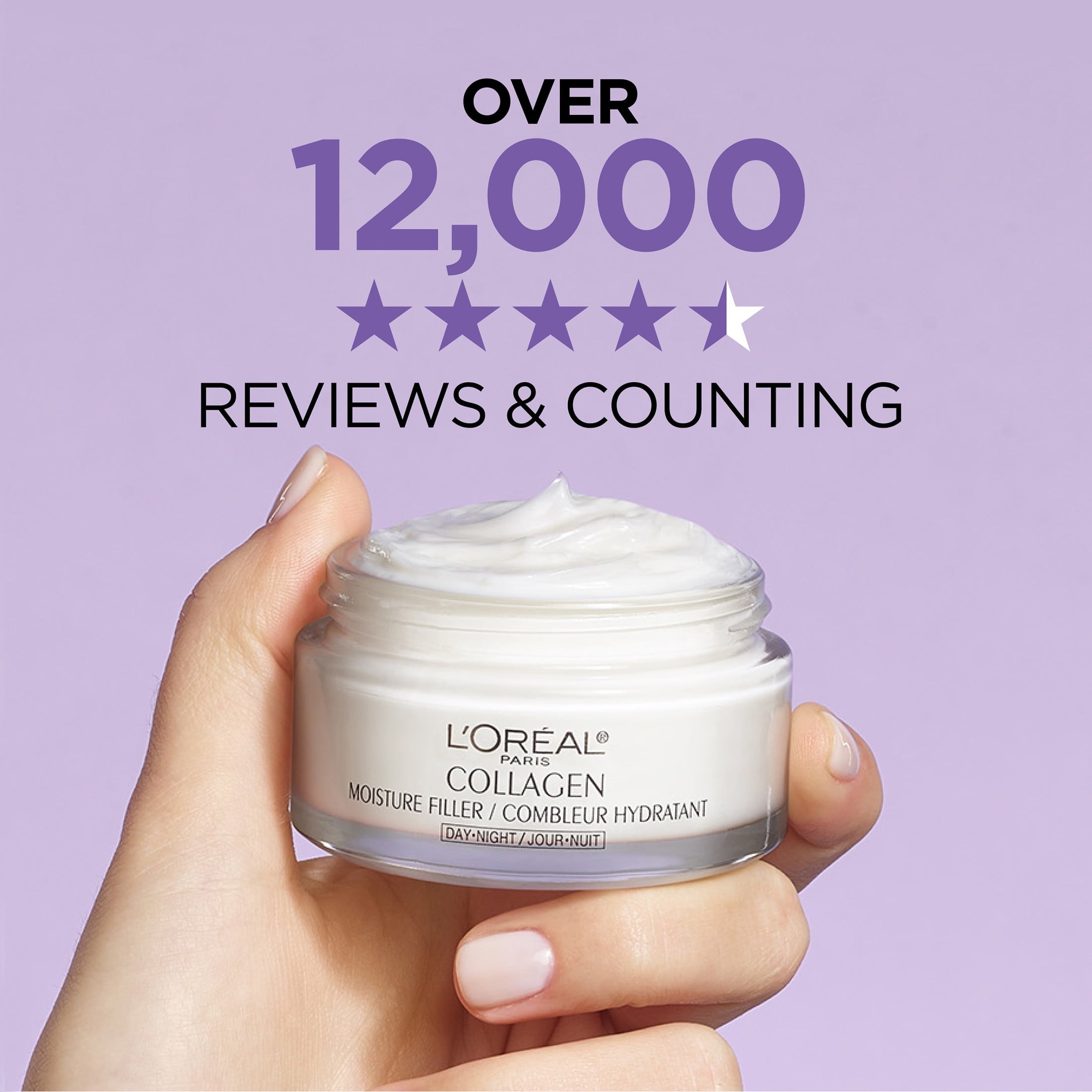 L'Oreal Paris Collagen Moisture Filler Facial Day Night Cream, Anti-Aging, 1.7 oz