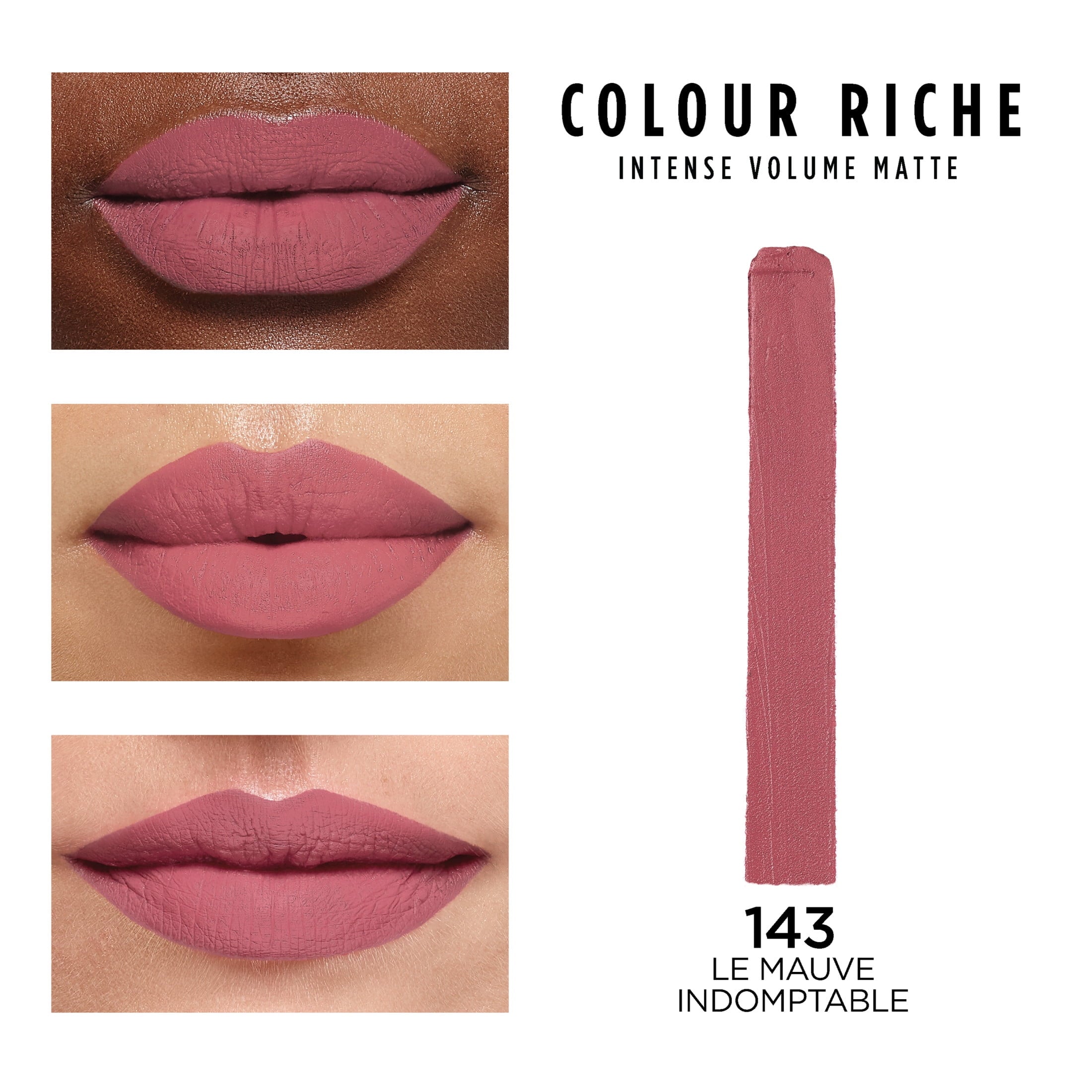 (2 pack) L'Oreal Paris Colour Riche Intense Volume Matte Lipstick Stick, Mauve, 0.06 oz
