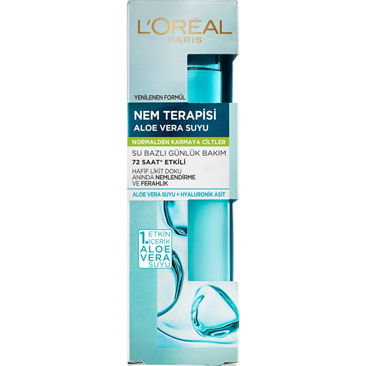 Loreal Paris Hydra Genius Hyaluronic Acid + Aloe Vera Liquid Moisturiser for Normal to Combination Skin, 70ml