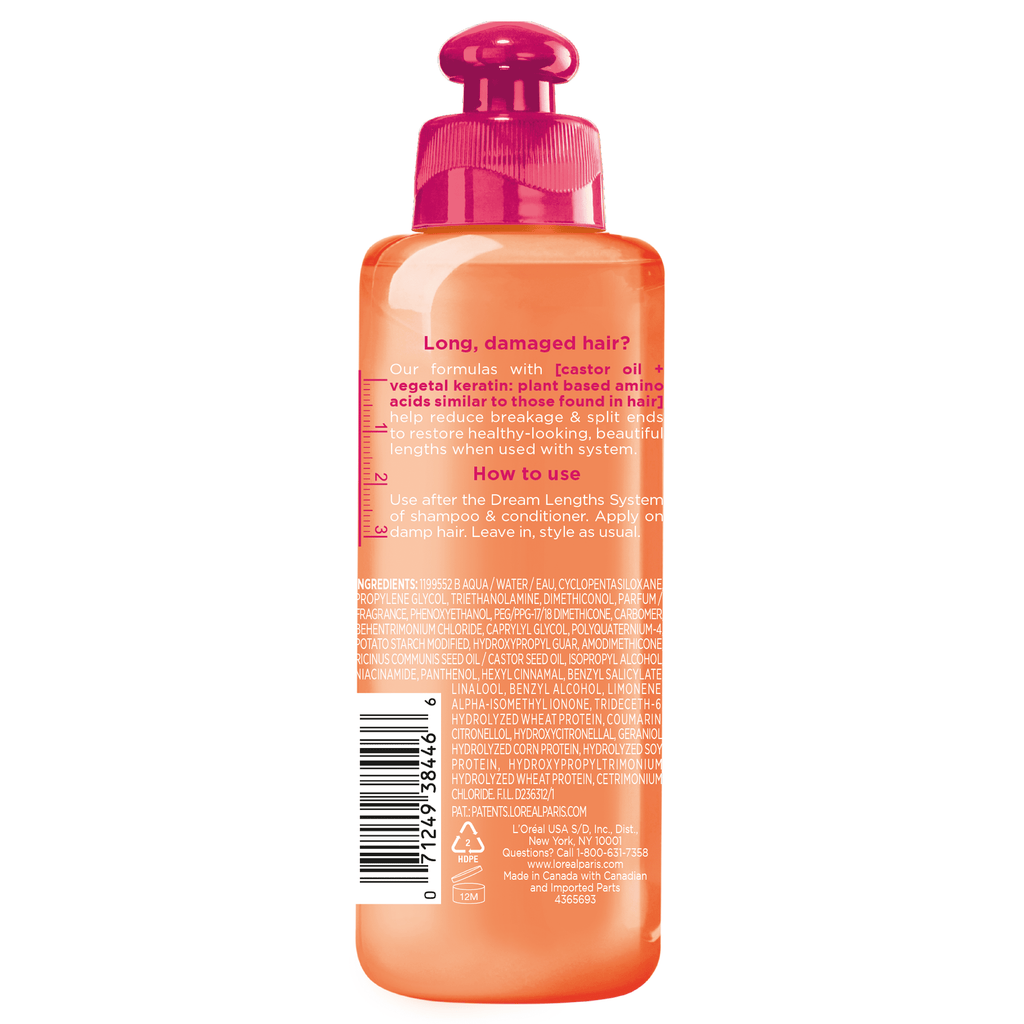 L'Oreal Paris Elvive Dream Lengths No Haircut Cream Leave in Conditioner, 6.8 fl oz