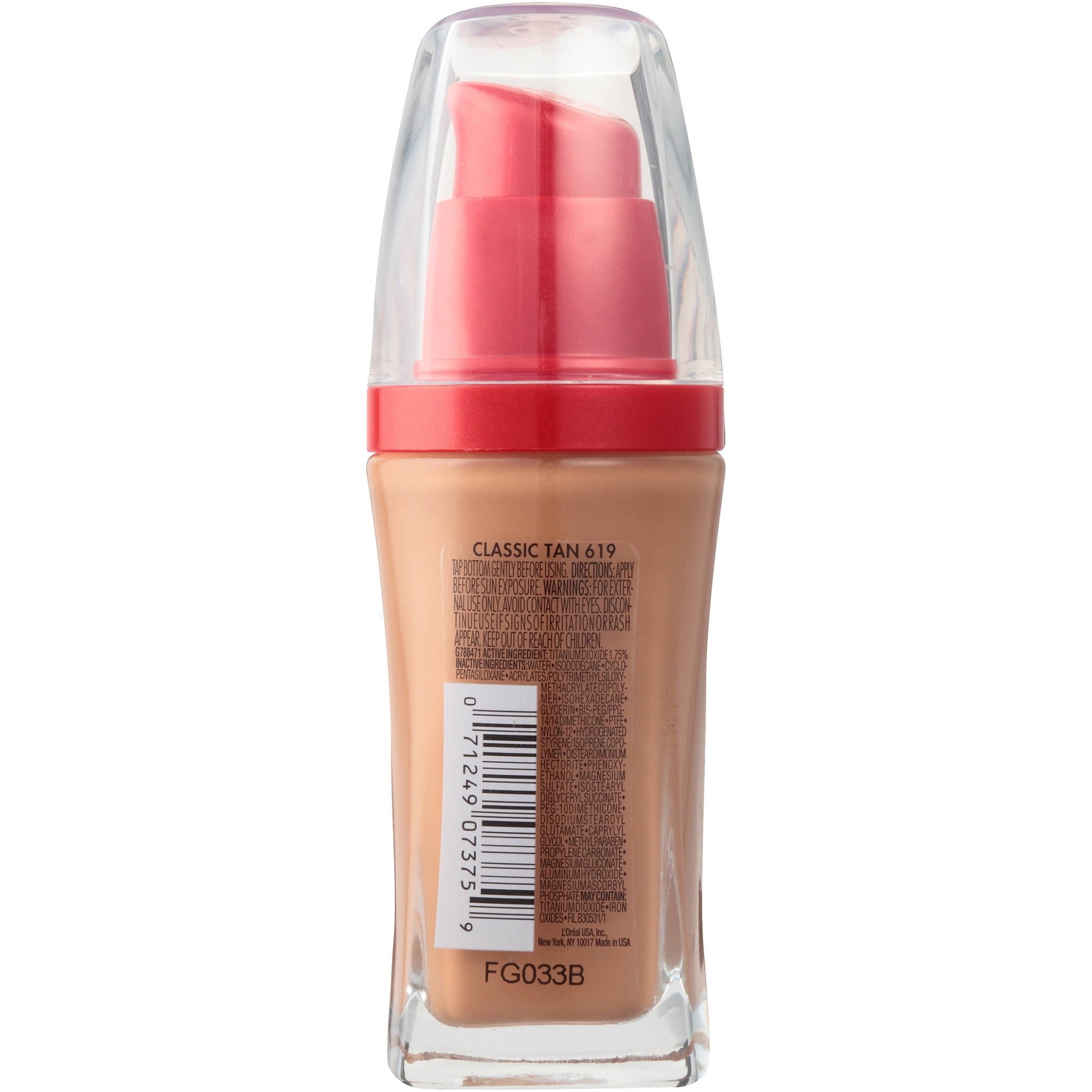 L'Oreal Paris Infallible Never Fail Liquid Makeup with SPF 20, Classic Tan