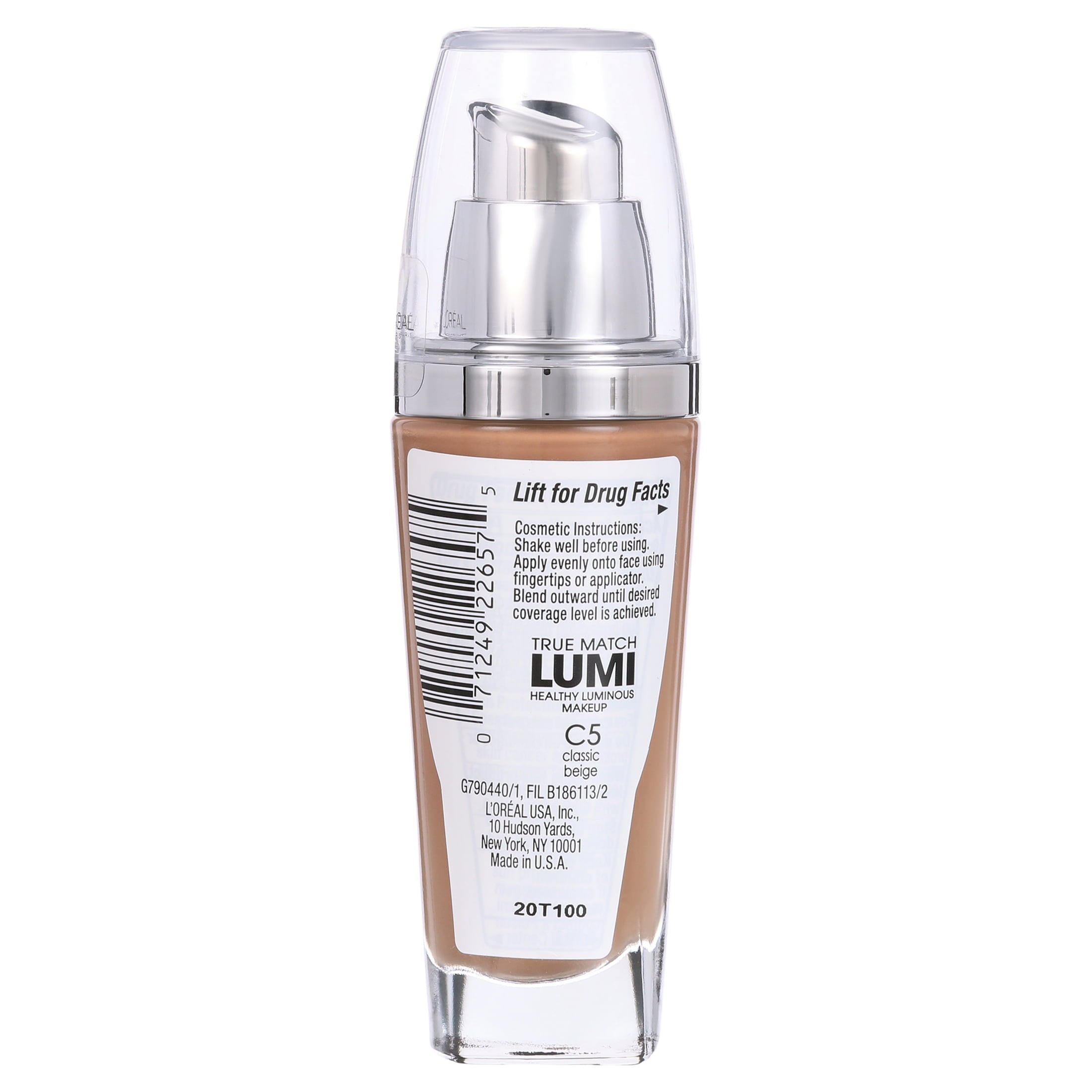 L'Oreal Paris True Match Lumi SPF 20 Liquid Foundation Makeup, C5 Classic Beige, 1 fl oz