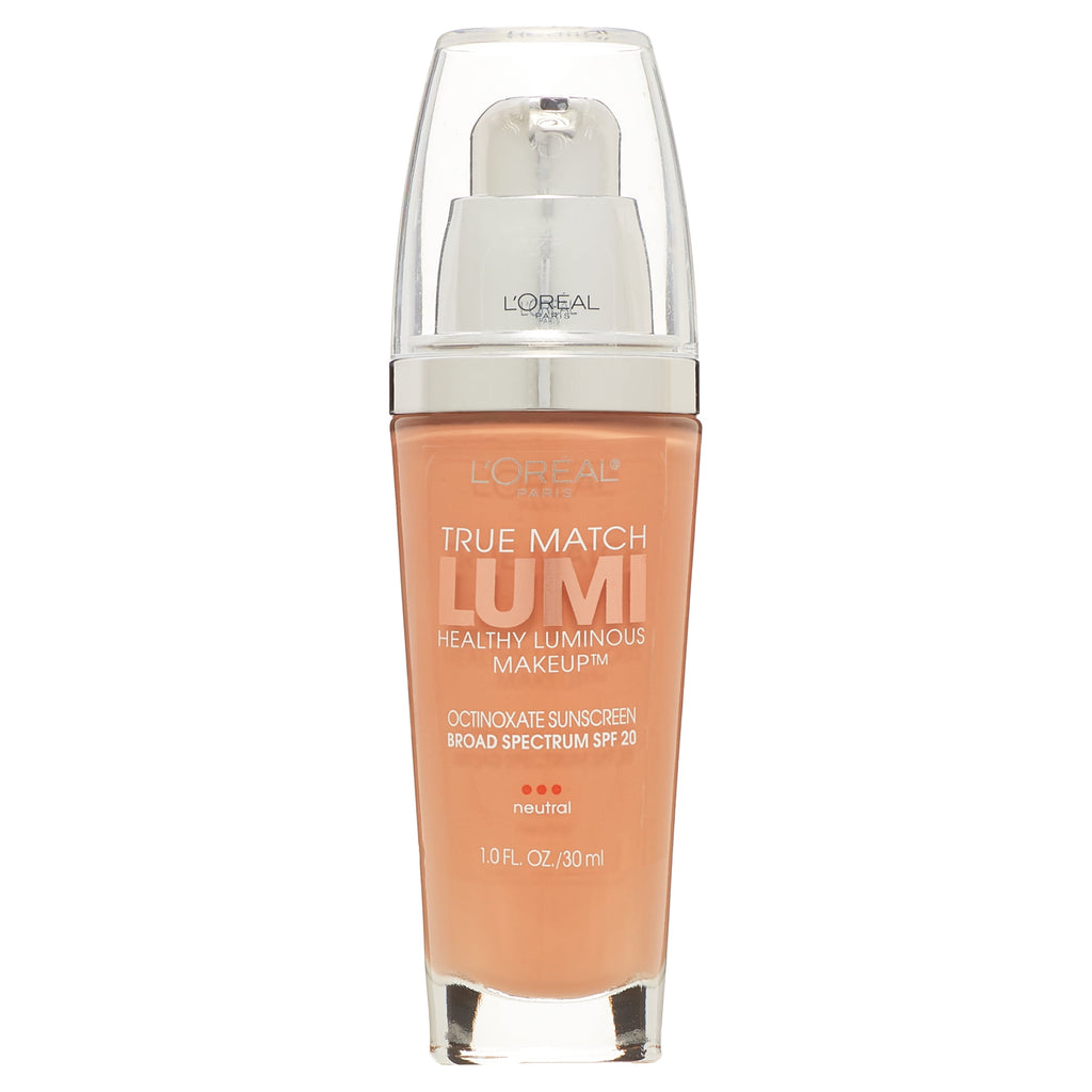 (2 pack) L'Oreal Paris True Match Lumi SPF 20 Liquid Foundation Makeup, N3 Natural Buff, 1 fl oz