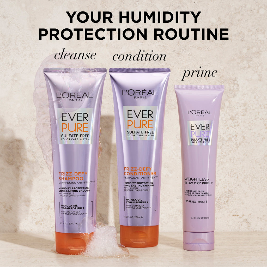 L'Oreal Paris EverPure Frizz Defy Squeeze Conditioner with Marula Oil, 8.5 fl oz
