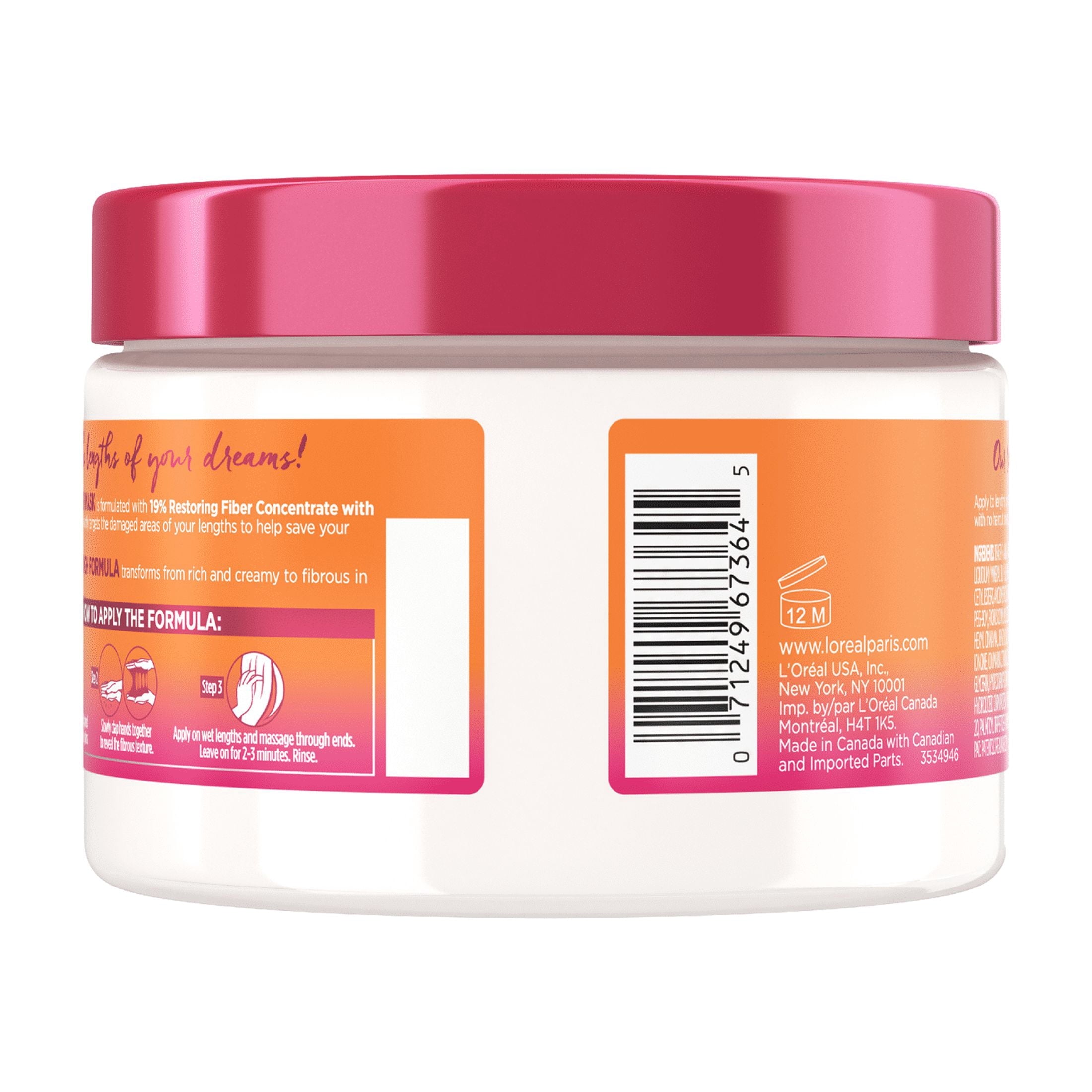 L'Oreal Paris Elvive Dream Lengths Savior Fiber Hair Mask, 12 fl oz