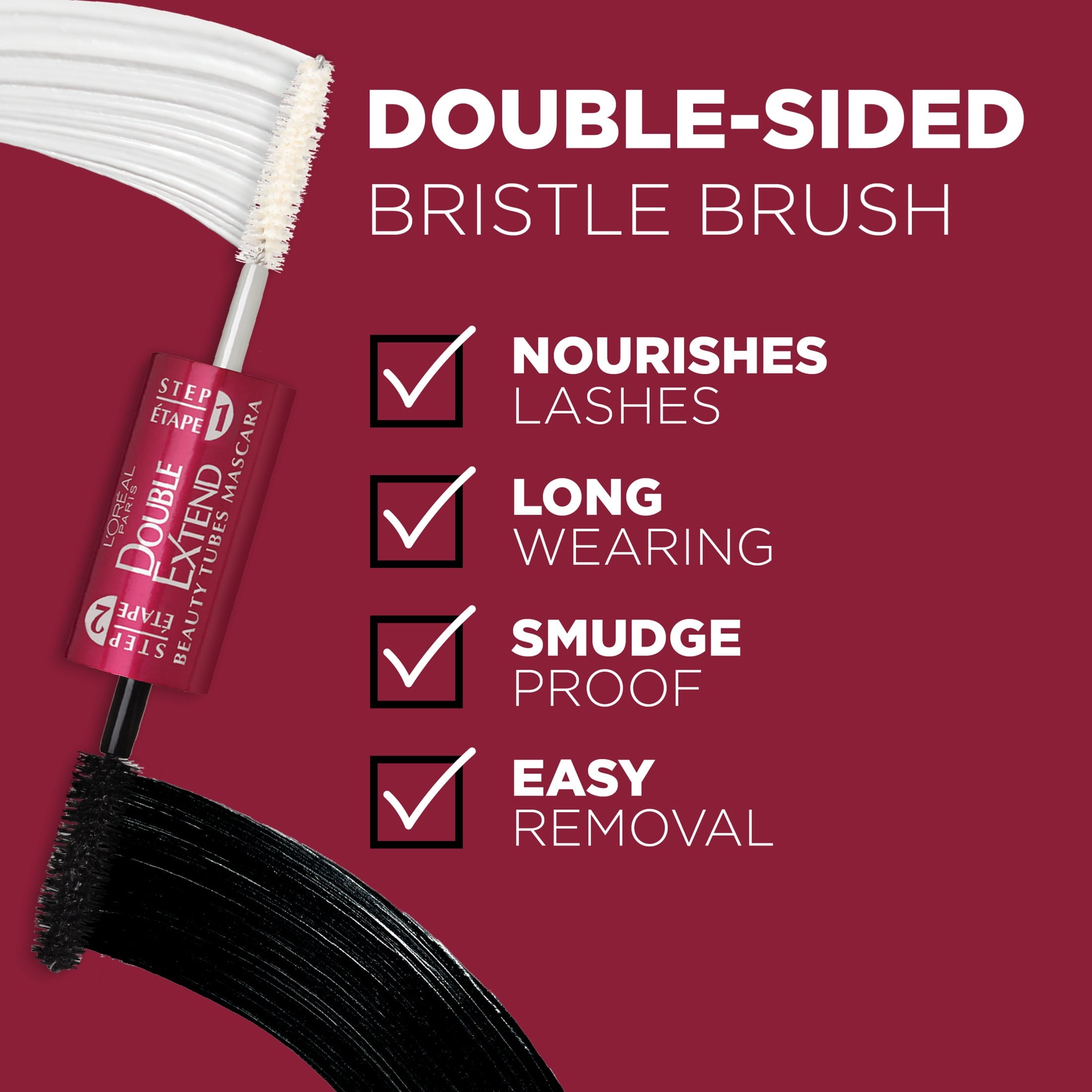 L'Oreal Paris Double Extend Tubing Mascara Lengthening in 2 Steps, Blackest Black