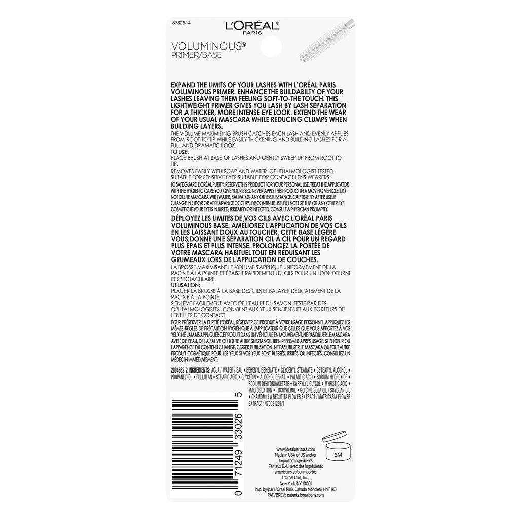 L'Oreal Paris Voluminous Base Mascara Primer, White