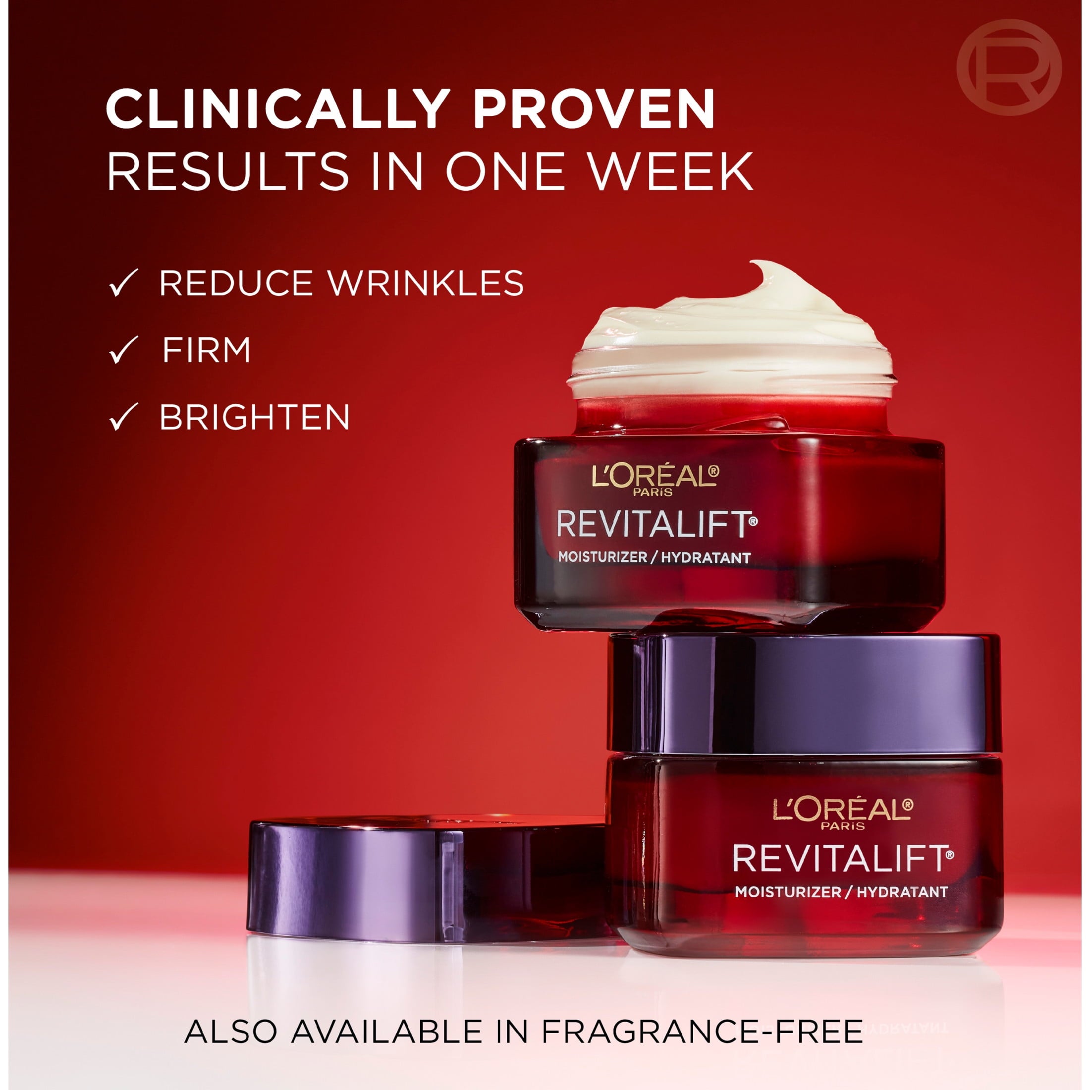 L'Oreal Paris Revitalift Triple Power Anti-Aging Face Moisturizer, Fragrance Free, Pro Retinol, Hyaluronic Acid & Vitamin C to Reduce Wrinkles, Firm & Brighten Skin, Unscented Cream, 1.7 oz