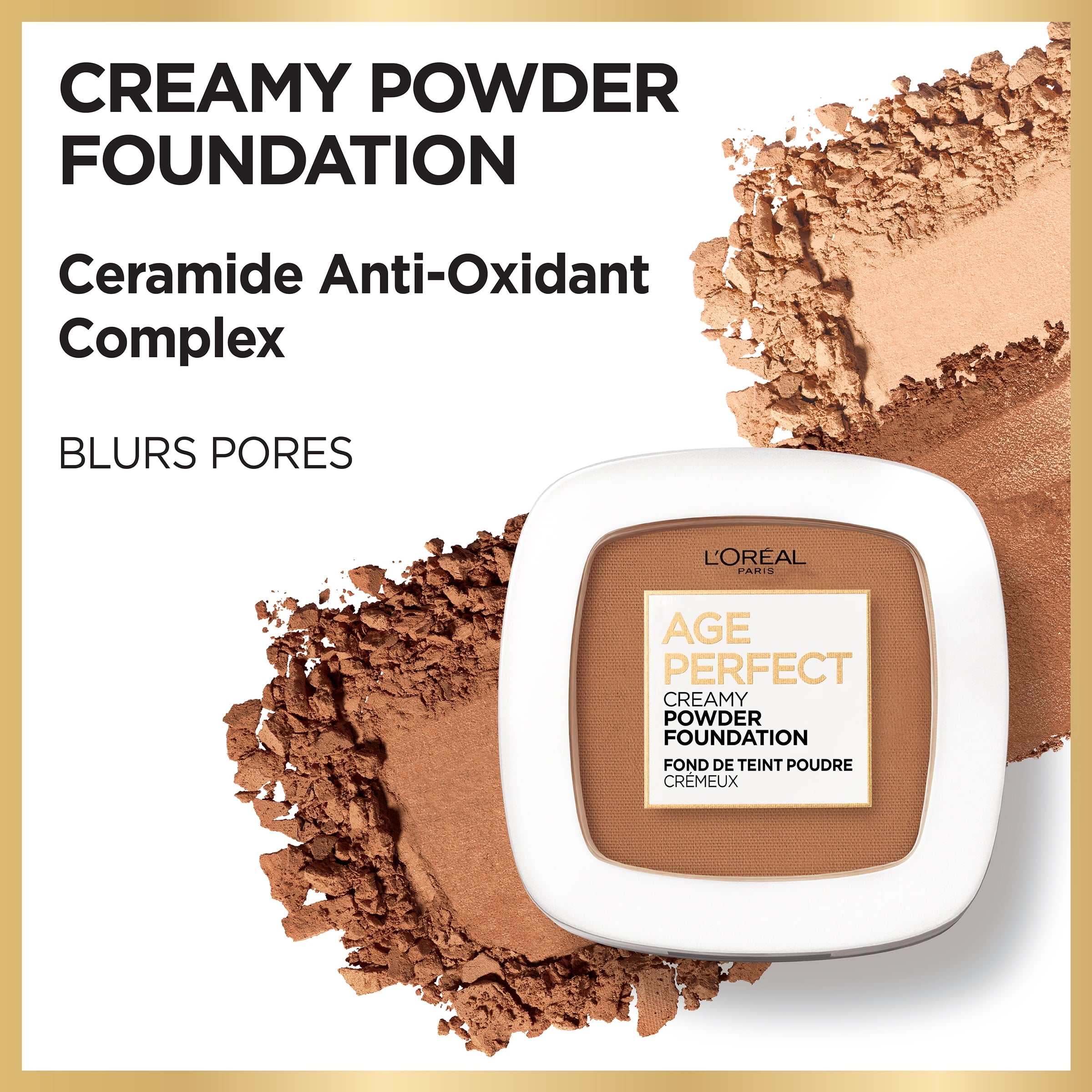 L'Oreal Paris Age Perfect Creamy Powder Foundation with Minerals, Ivory Beige, 0.31 oz.